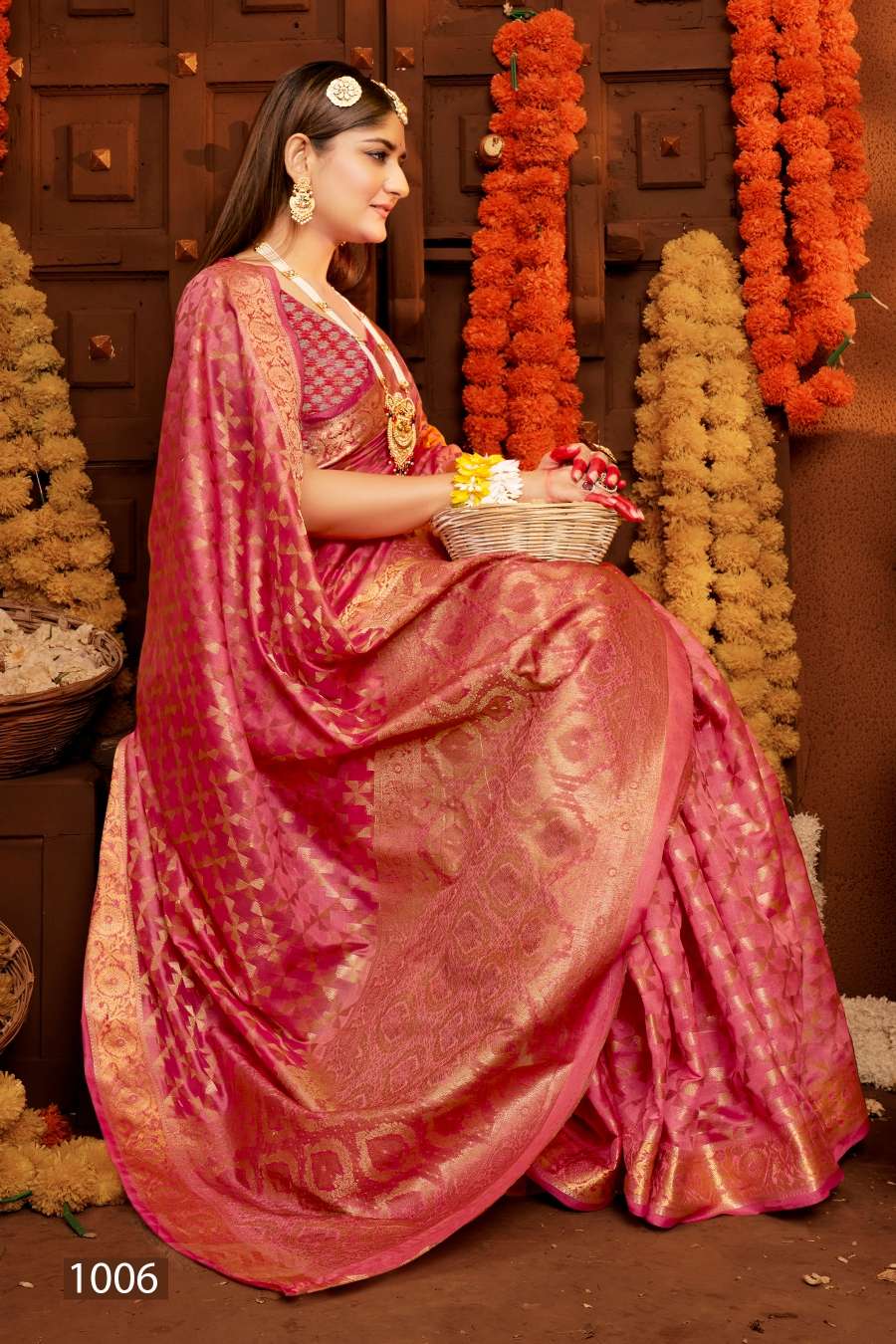 Saroj Jhalak Vol - 3 Soft Orgenza saree with pure jari Saree Wholesale catalog    