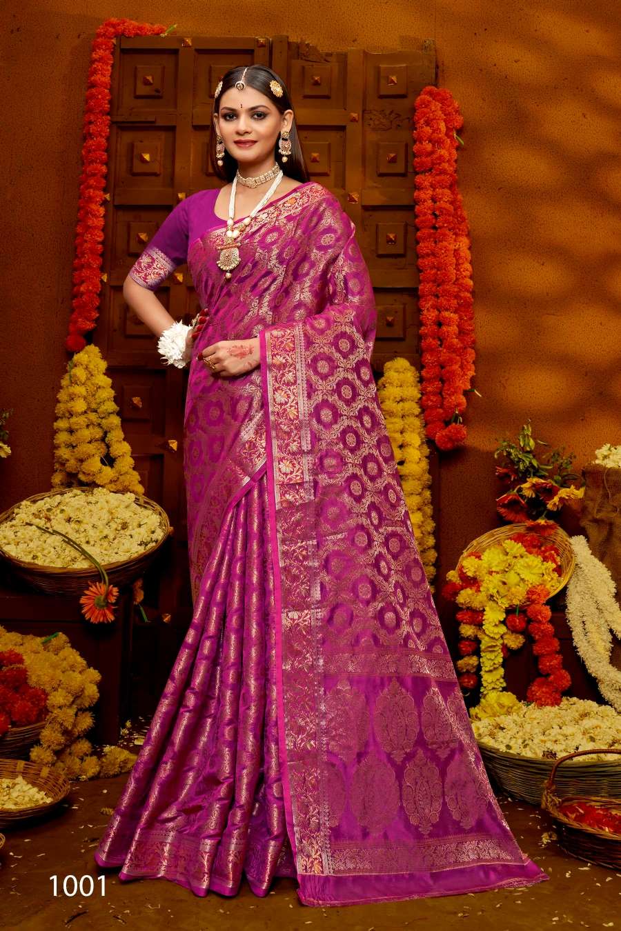 Saroj Jhalak Vol - 6 Soft Orgenza saree with pure jari Saree Wholesale catalog    