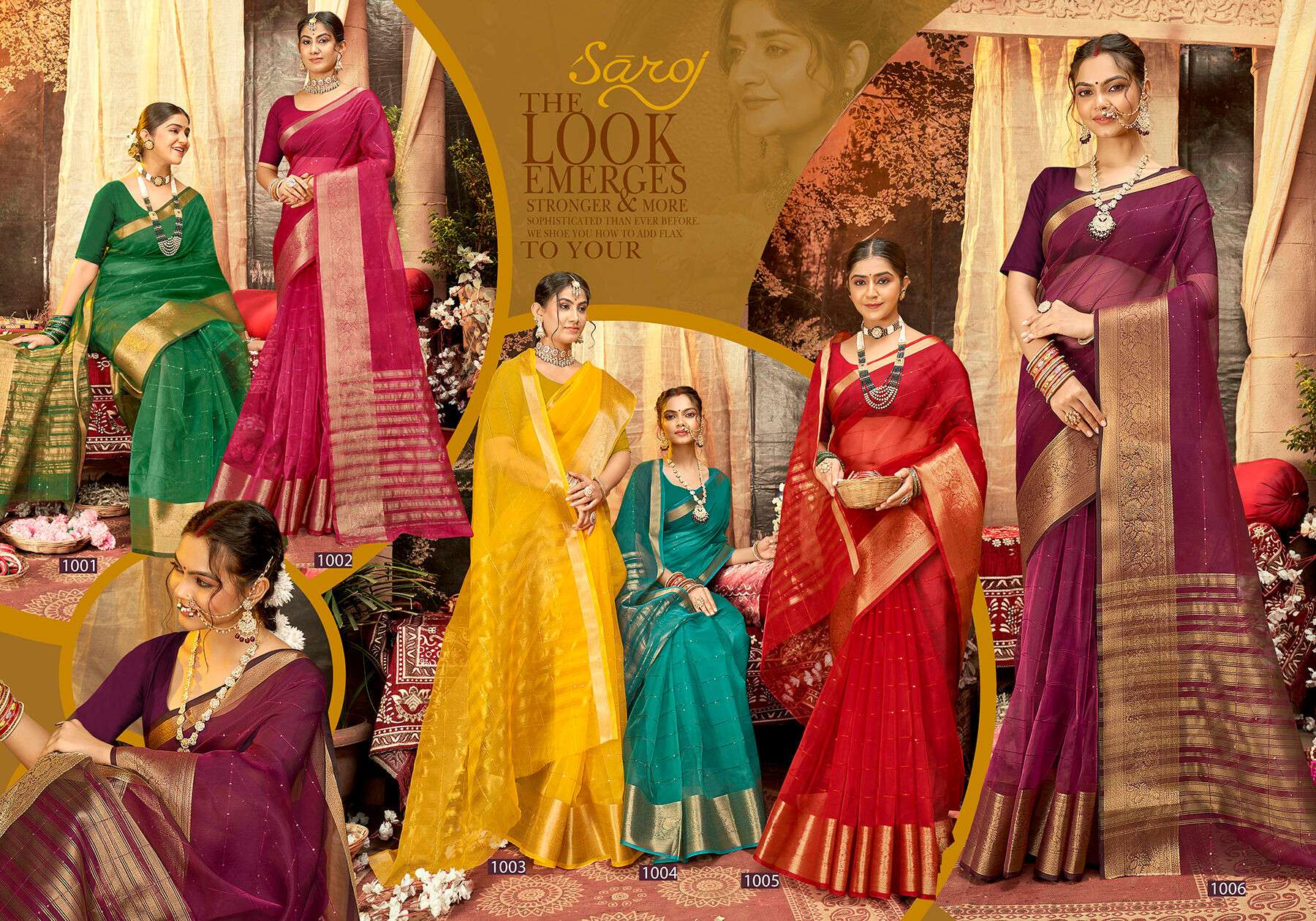 Saroj  Niharika Vol - 1 Soft organza silk  with heavy seqence sareeWholesale catalog    