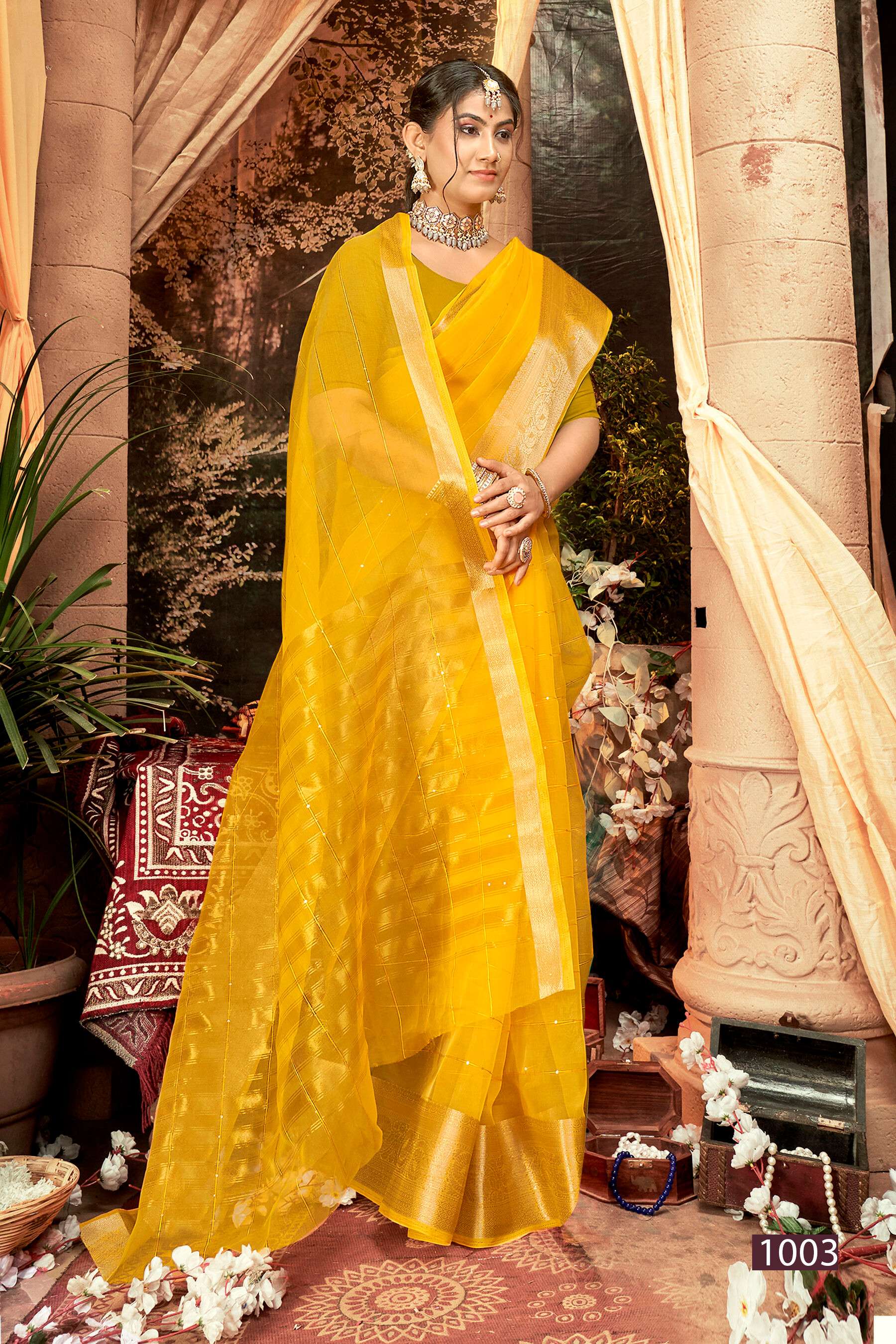 Saroj  Niharika Vol - 1 Soft organza silk  with heavy seqence sareeWholesale catalog    