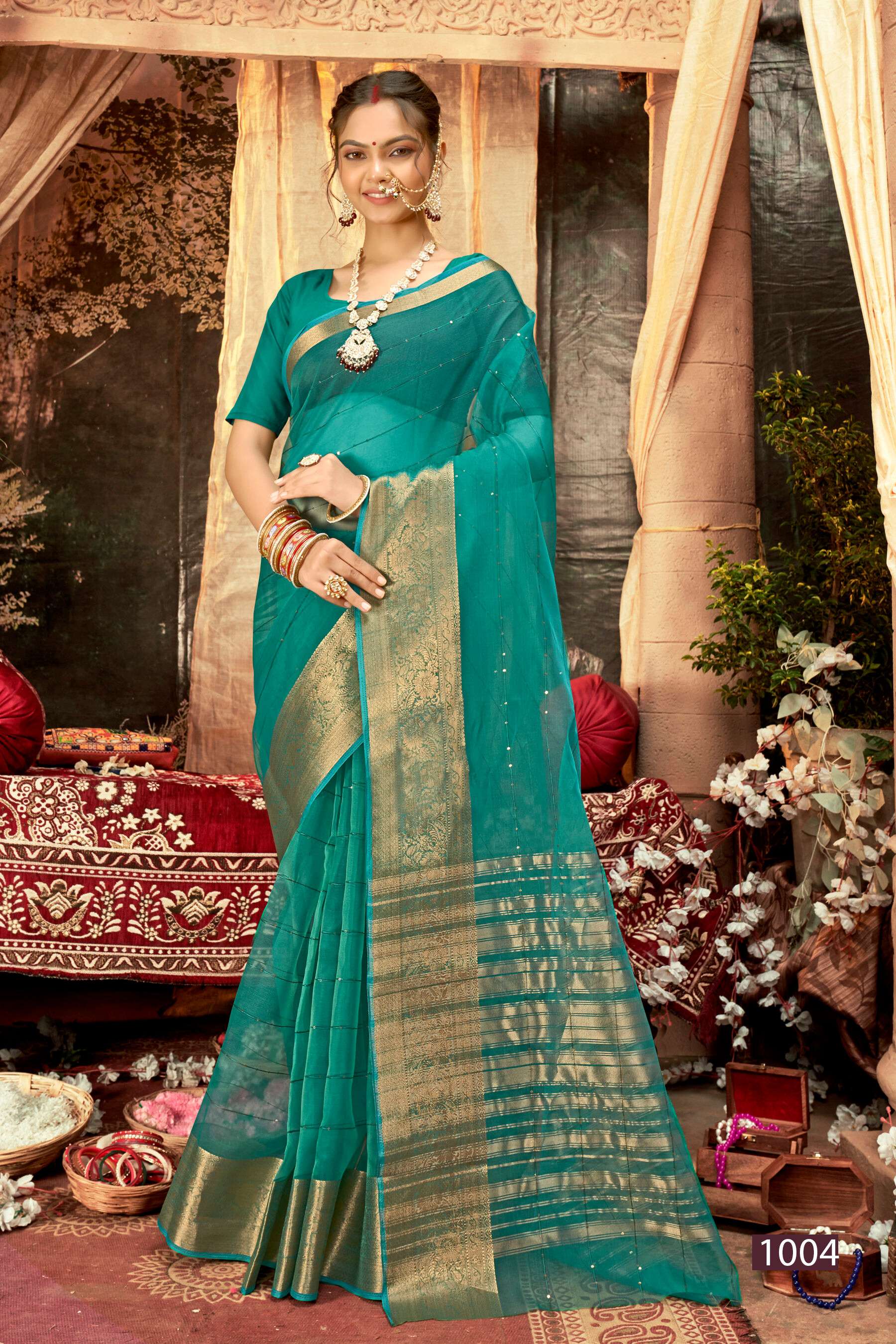 Saroj  Niharika Vol - 1 Soft organza silk  with heavy seqence sareeWholesale catalog    