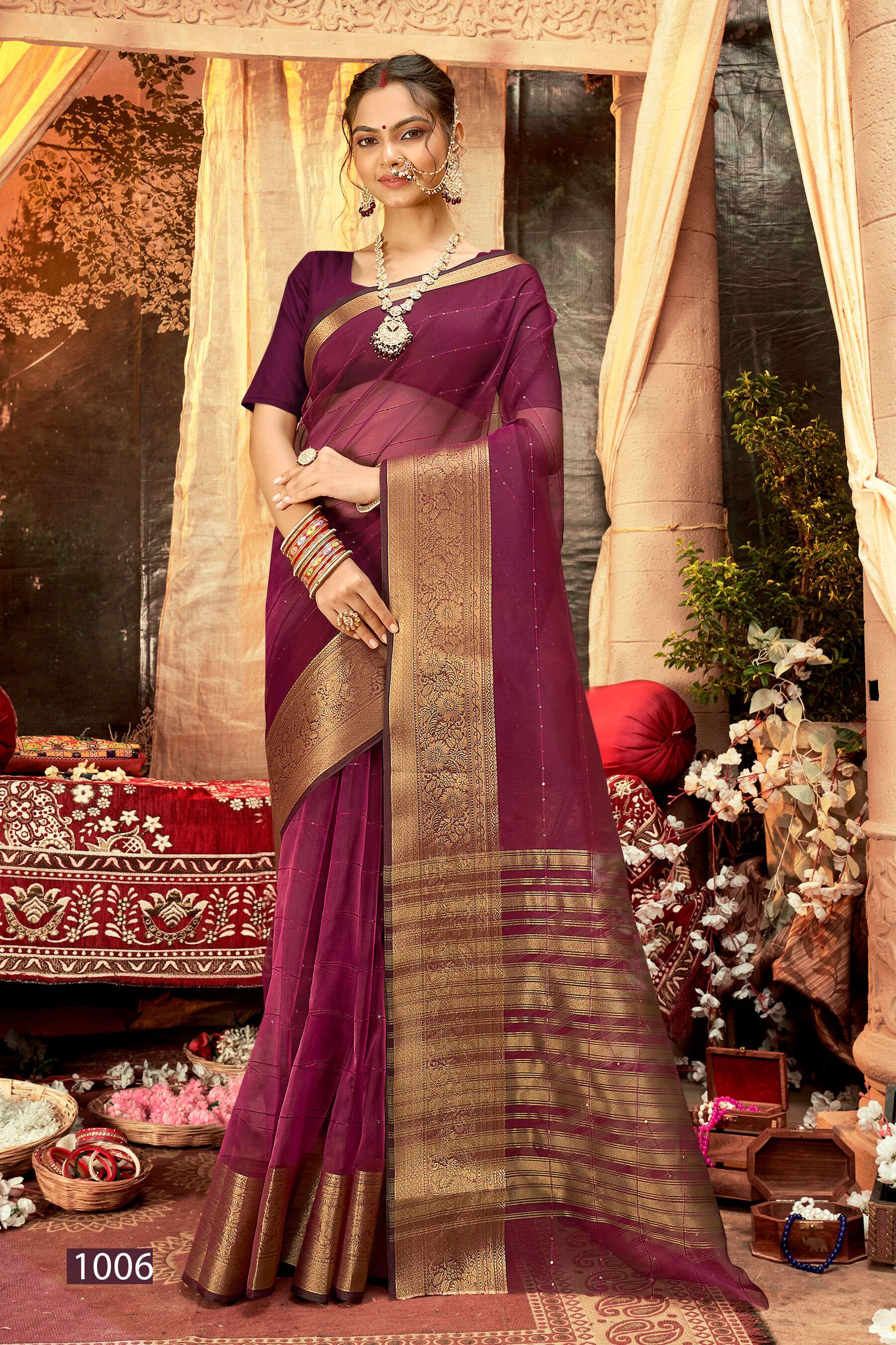Saroj  Niharika Vol - 1 Soft organza silk  with heavy seqence sareeWholesale catalog    