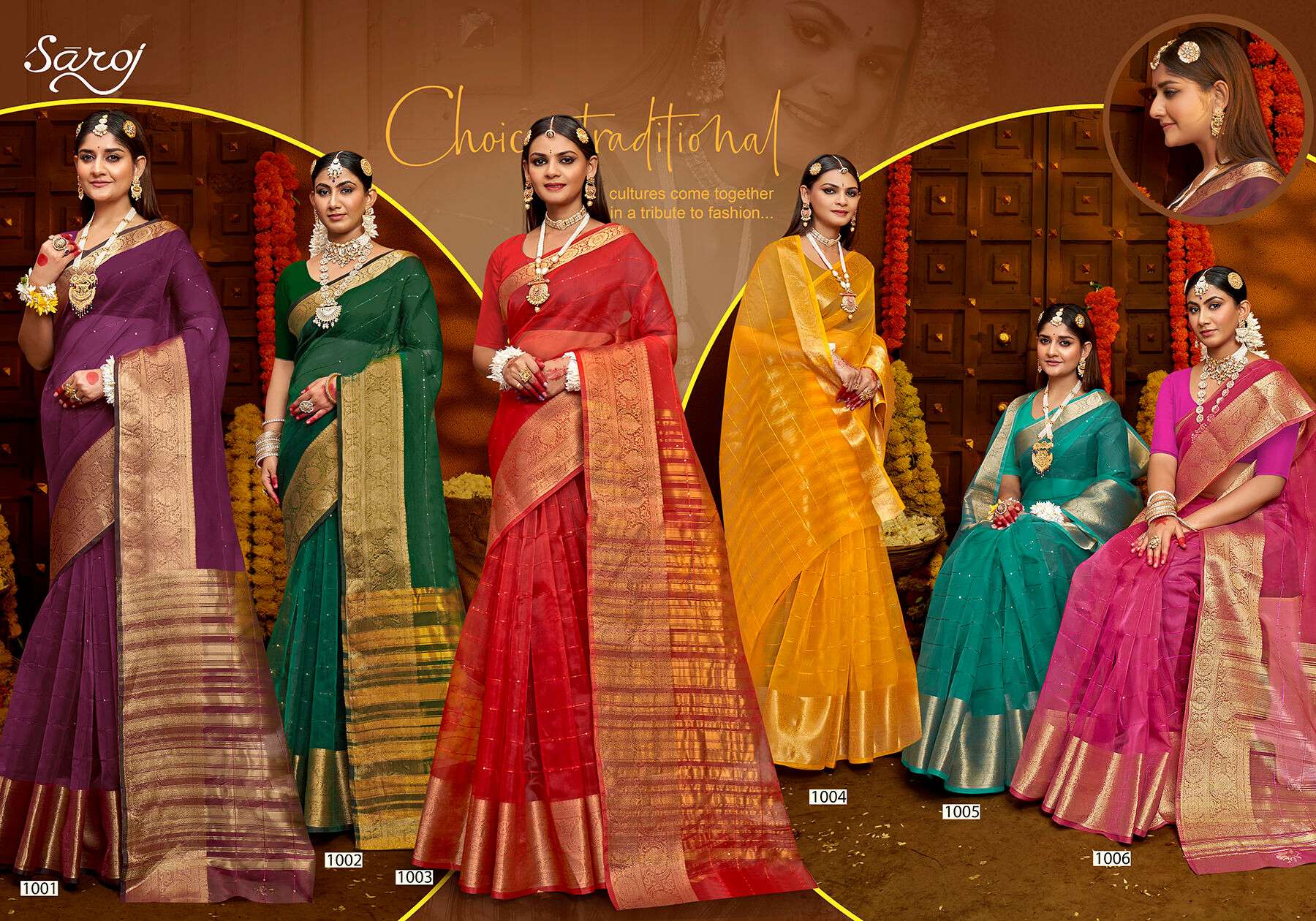 Saroj Niharika Vol - 3 Soft Orgenza saree with Heavy sequence Saree Wholesale catalog    