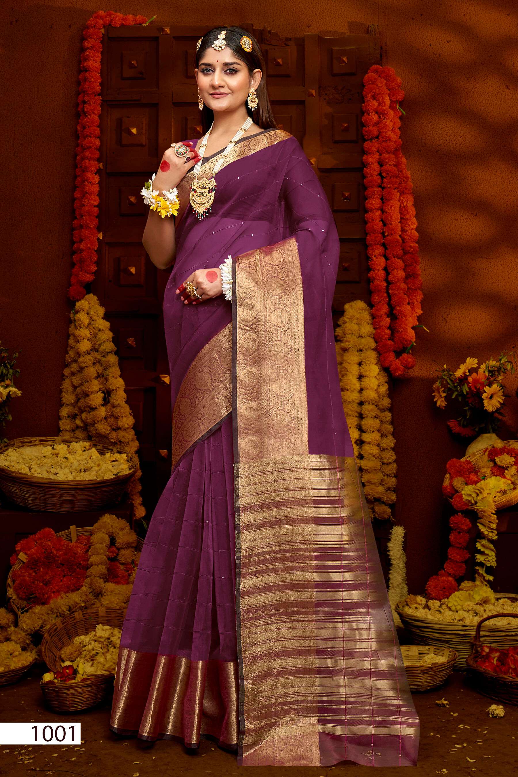 Saroj Niharika Vol - 3 Soft Orgenza saree with Heavy sequence Saree Wholesale catalog    