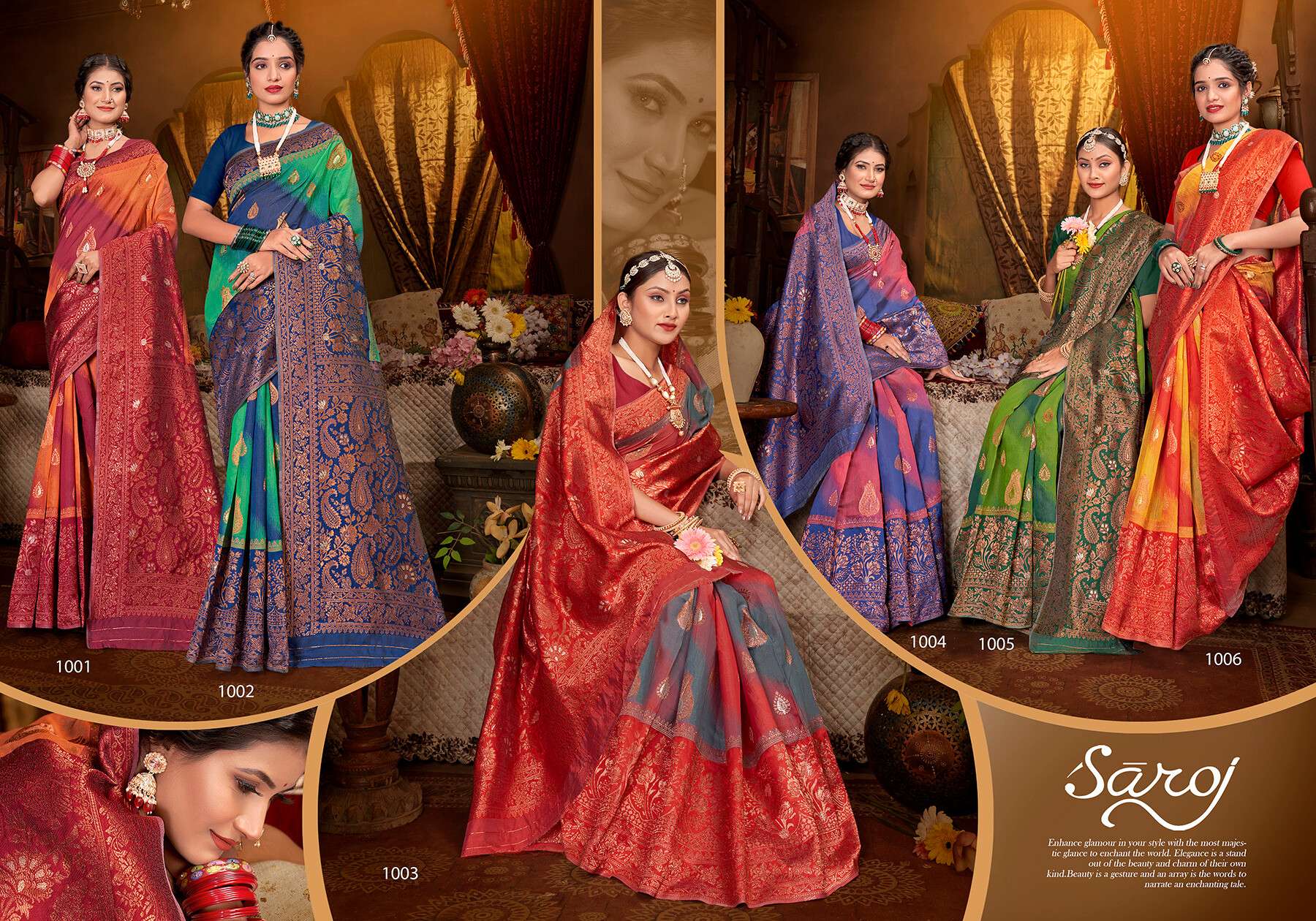Saroj Samyukta Vol - 1 Soft cotton Saree with amex meena Saree Wholesale catalog    