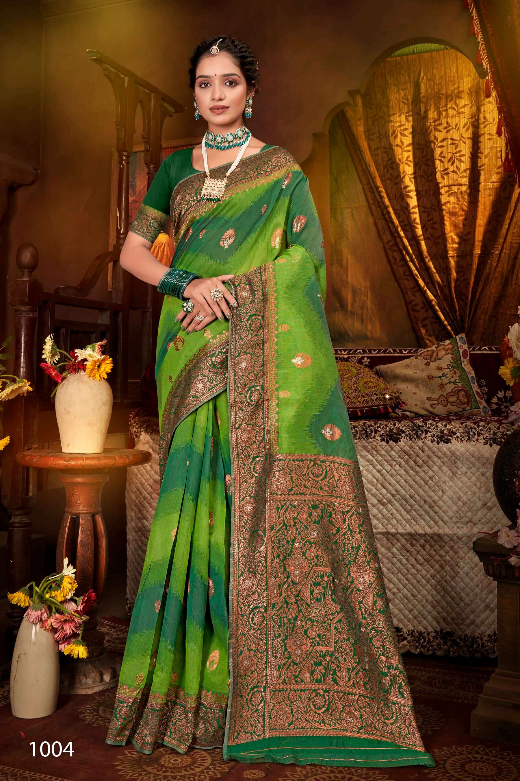 Saroj Samyukta vol.2 Soft cotton saree with meena Saree Wholesale catalog    