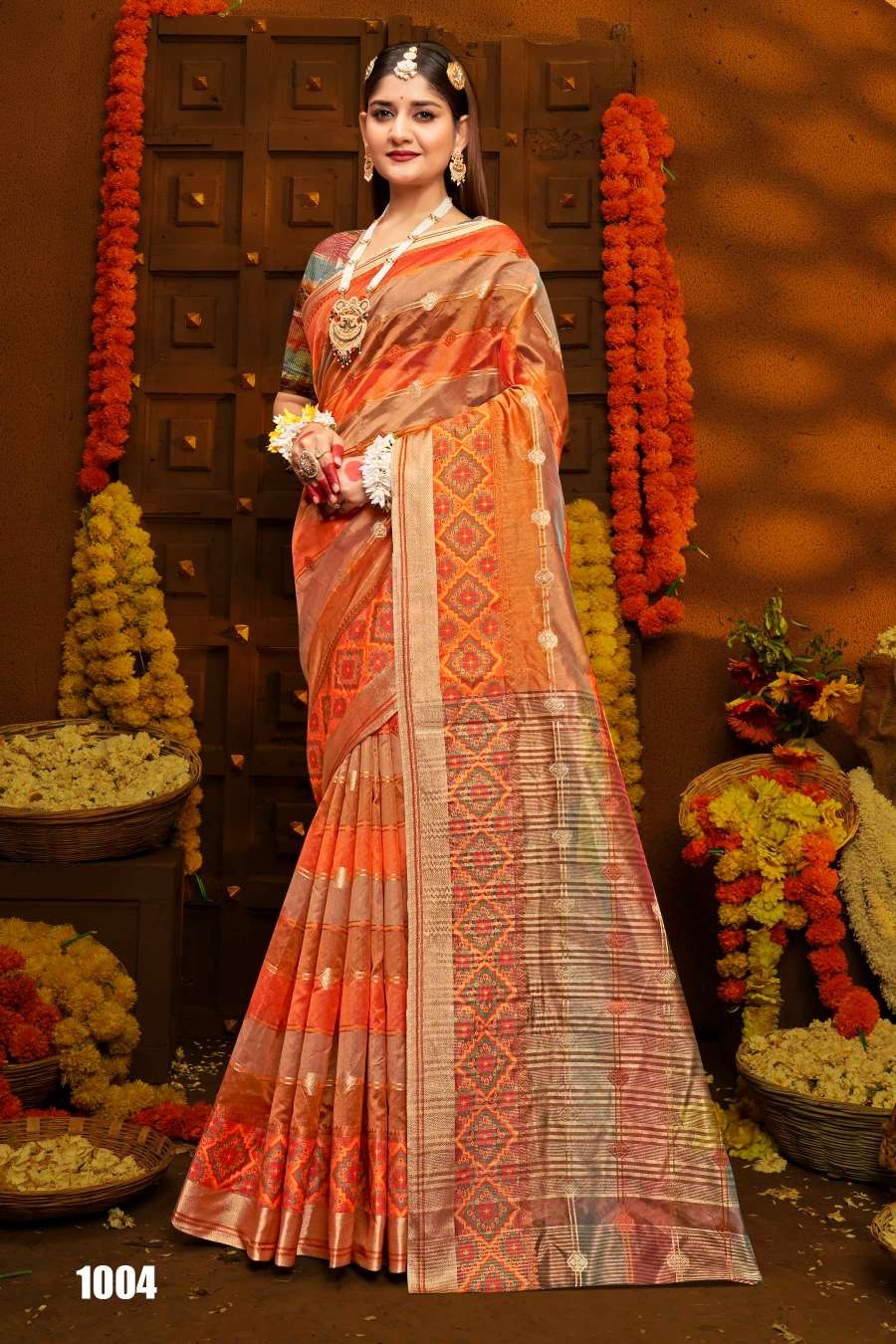Saroj Sunflower Vol - 5 Soft Orgenza saree with fancy Designing Saree Wholesale catalog    