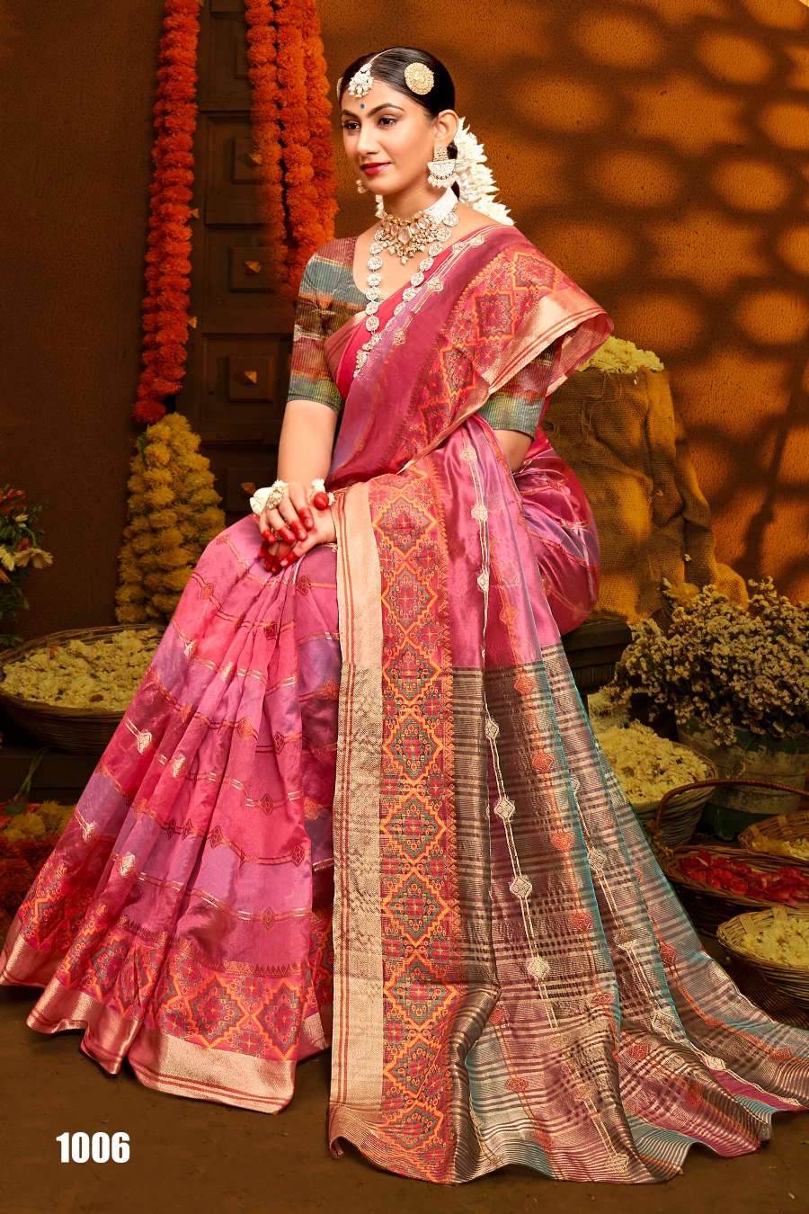 Saroj Sunflower Vol - 5 Soft Orgenza saree with fancy Designing Saree Wholesale catalog    