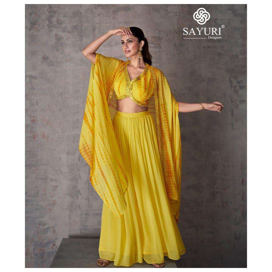 Sayuri Kashvi Real Georgette Indo Western Wear Wholesale catalog