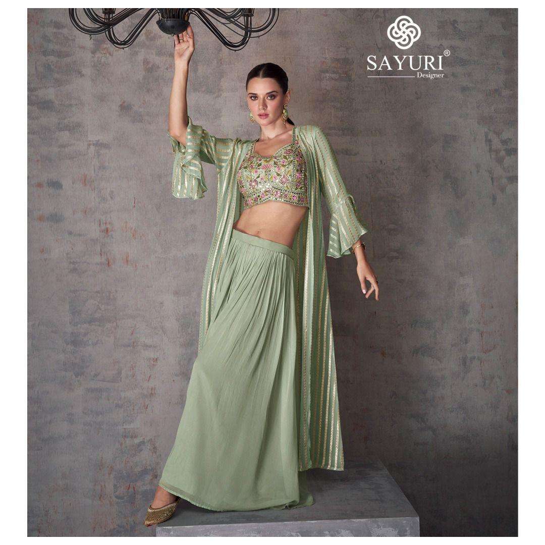 Sayuri Kashvi Real Georgette Indo Western Wear Wholesale catalog