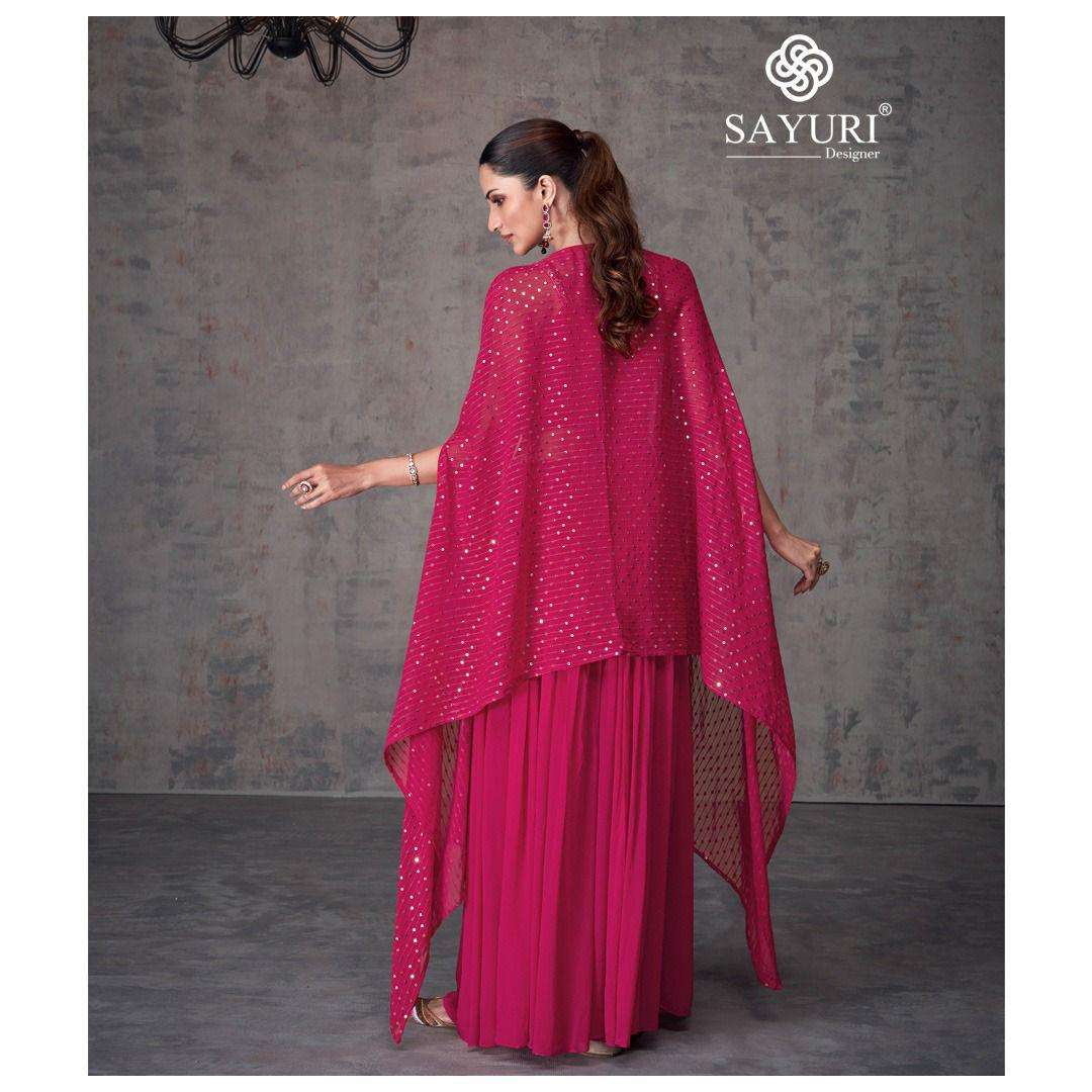 Sayuri Kashvi Real Georgette Indo Western Wear Wholesale catalog