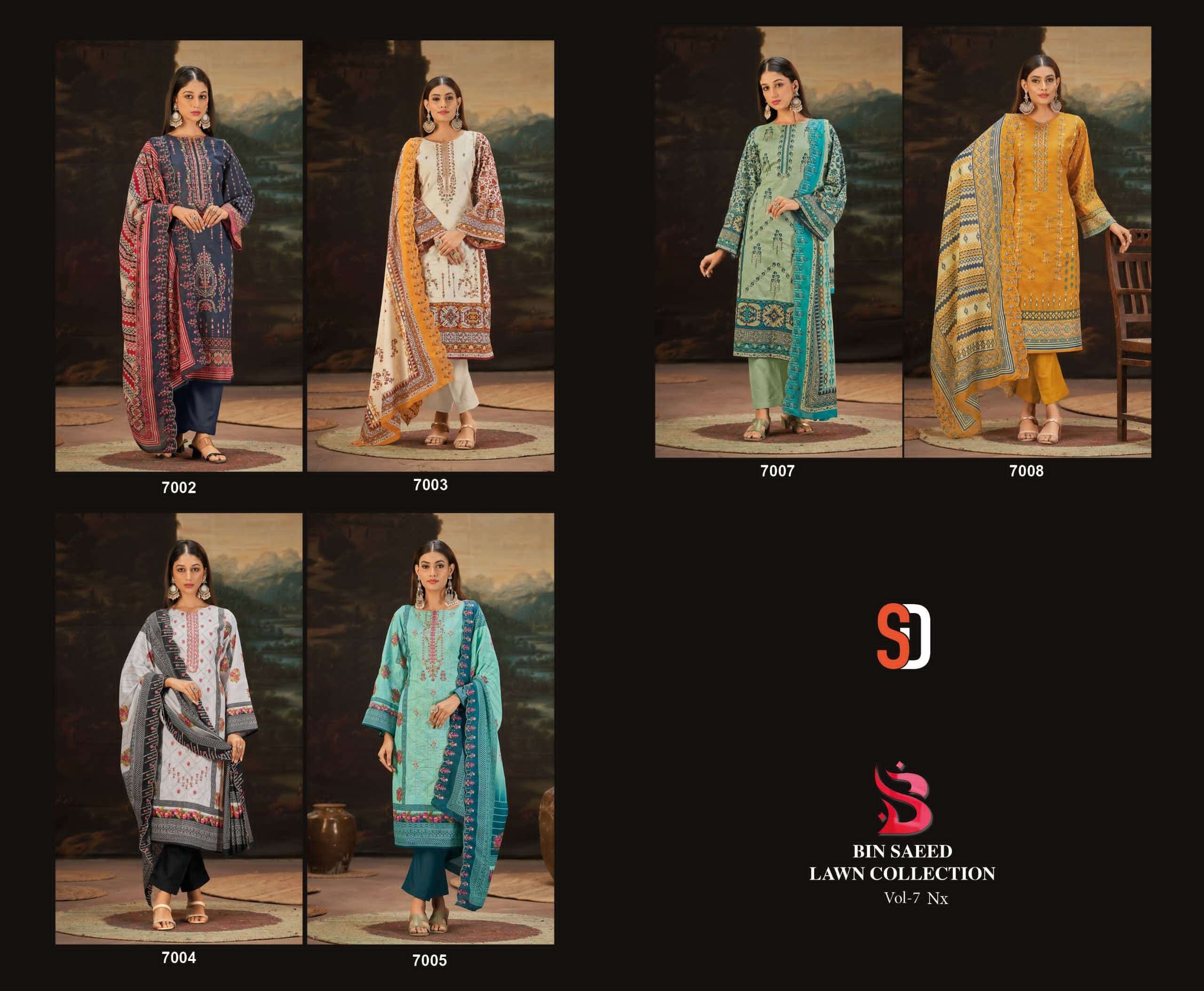Shraddha Bin Saeed Lawn Collection Vol 7 Nx Pakistani Suit Wholesale catalog