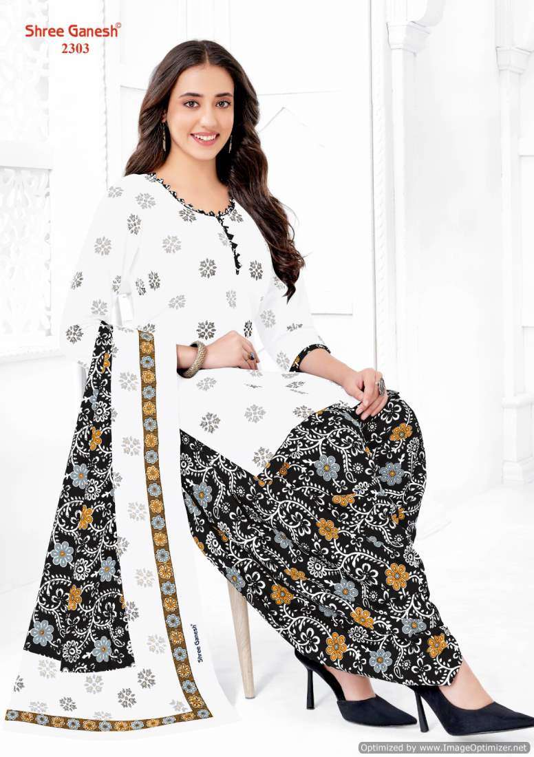 Shree Ganesh White And Black Vol-3 – Dress Material - Wholesale Catalog