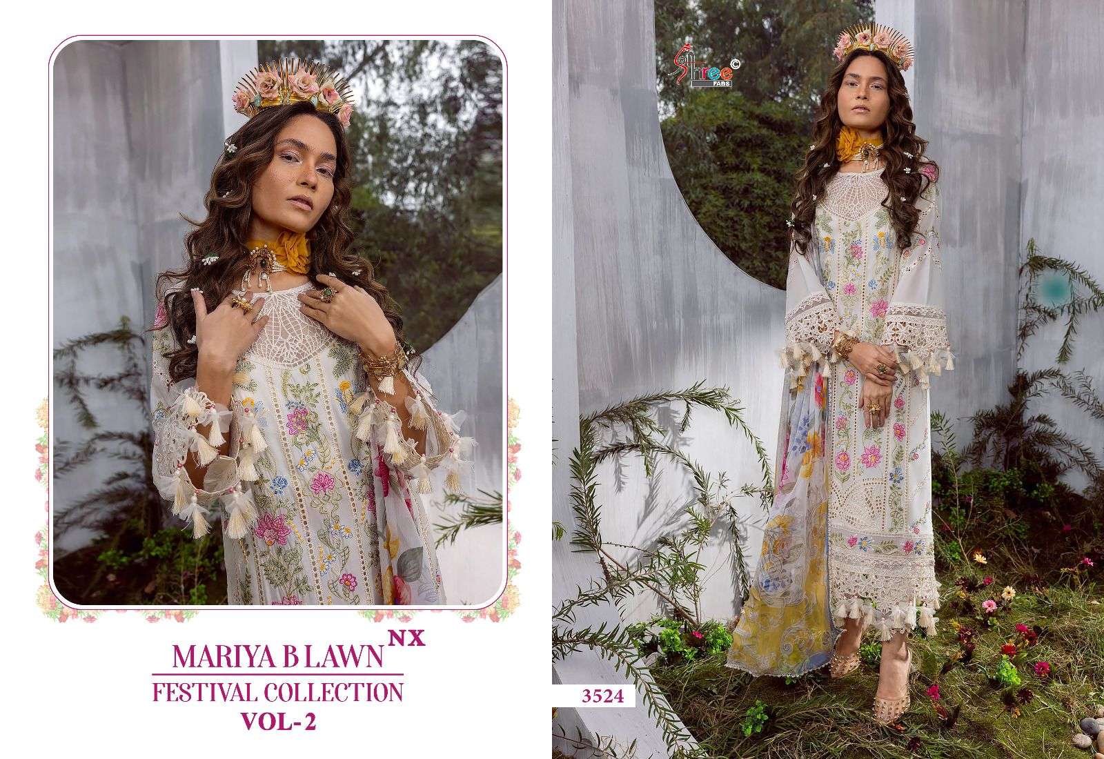 Shree Mariya B Lawn Festival Vol 2 Nx Cotton Dupatta Salwar Suit Wholesale catalog