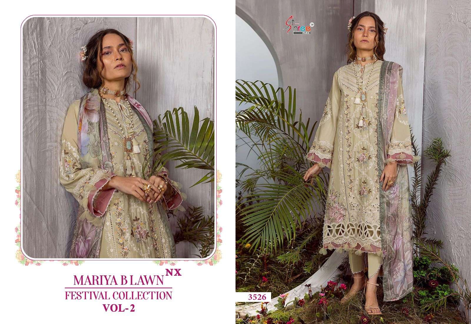 Shree Mariya B Lawn Festival Vol 2 Nx Cotton Dupatta Salwar Suit Wholesale catalog