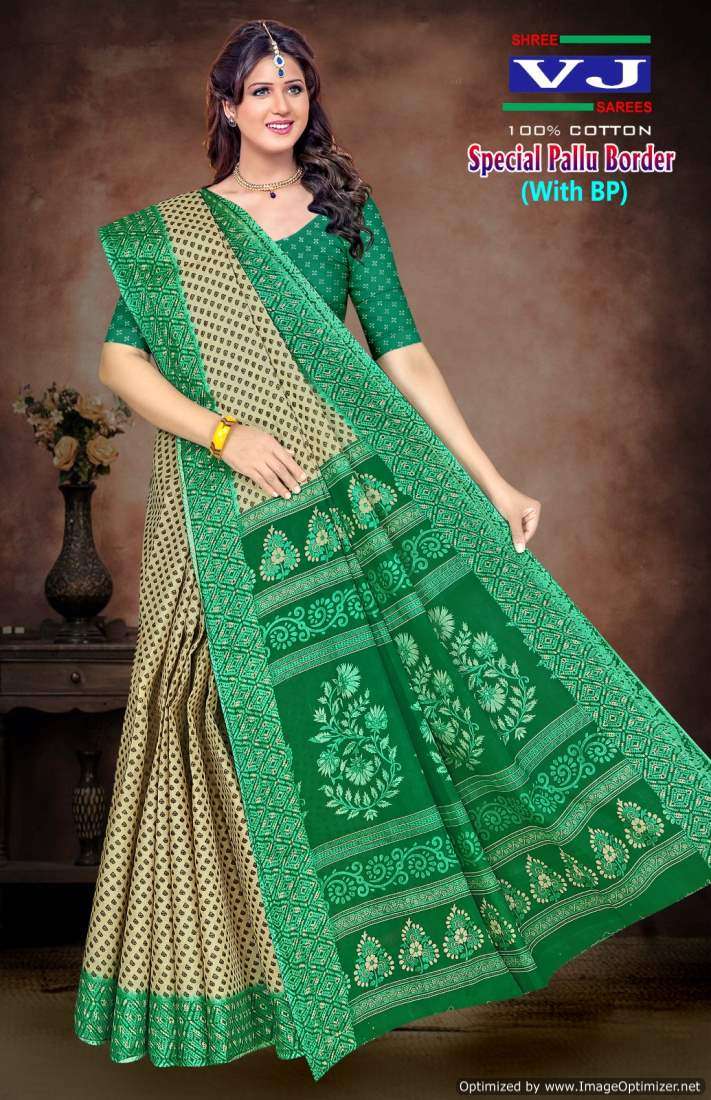 Shree VJ Special Pallu Border – Cotton Sarees - Wholesale Catalog