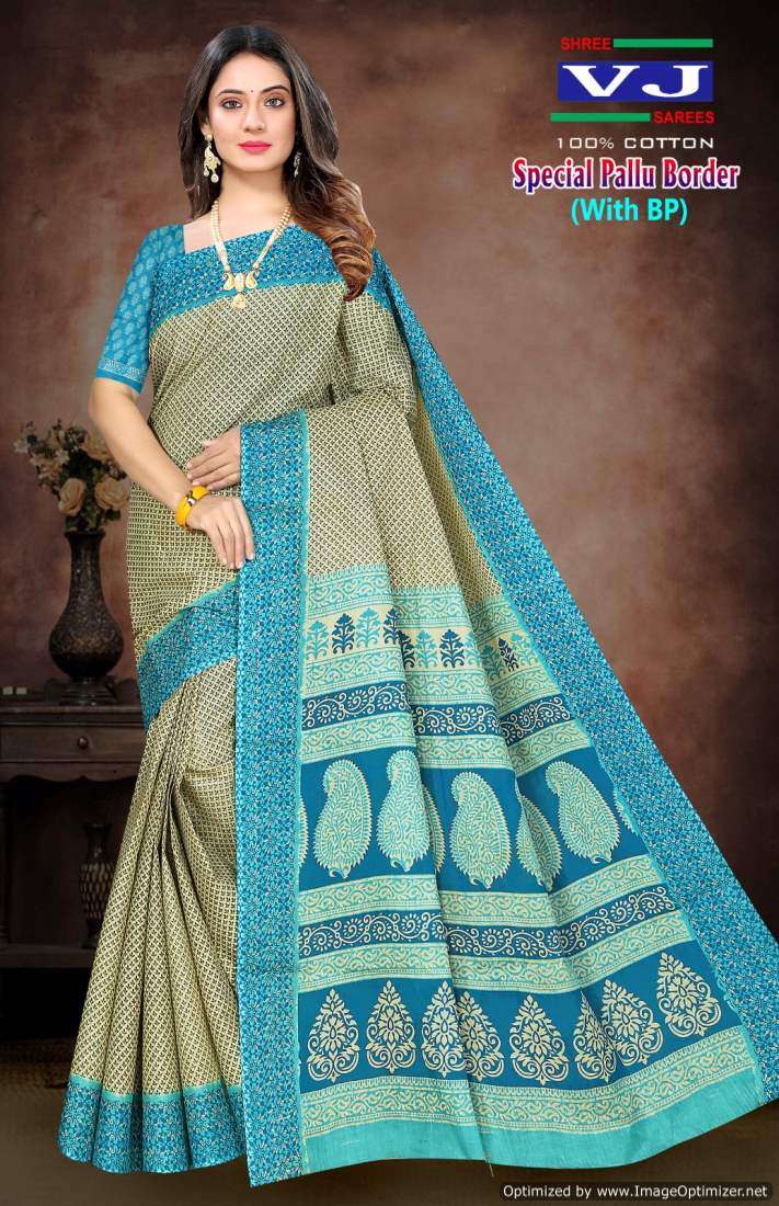 Shree VJ Special Pallu Border – Cotton Sarees - Wholesale Catalog