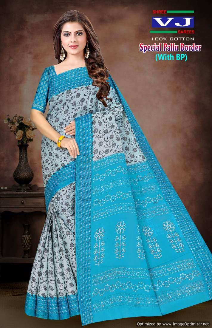 Shree VJ Special Pallu Border – Cotton Sarees - Wholesale Catalog