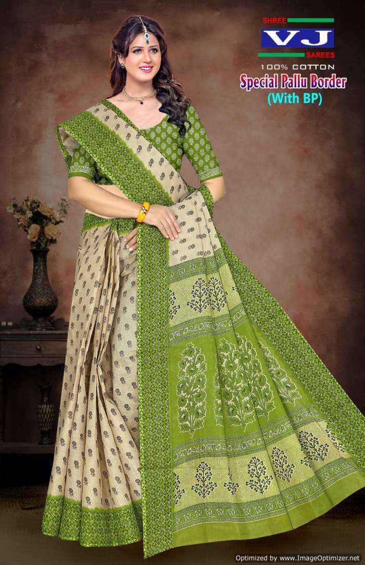 Shree VJ Special Pallu Border – Cotton Sarees - Wholesale Catalog