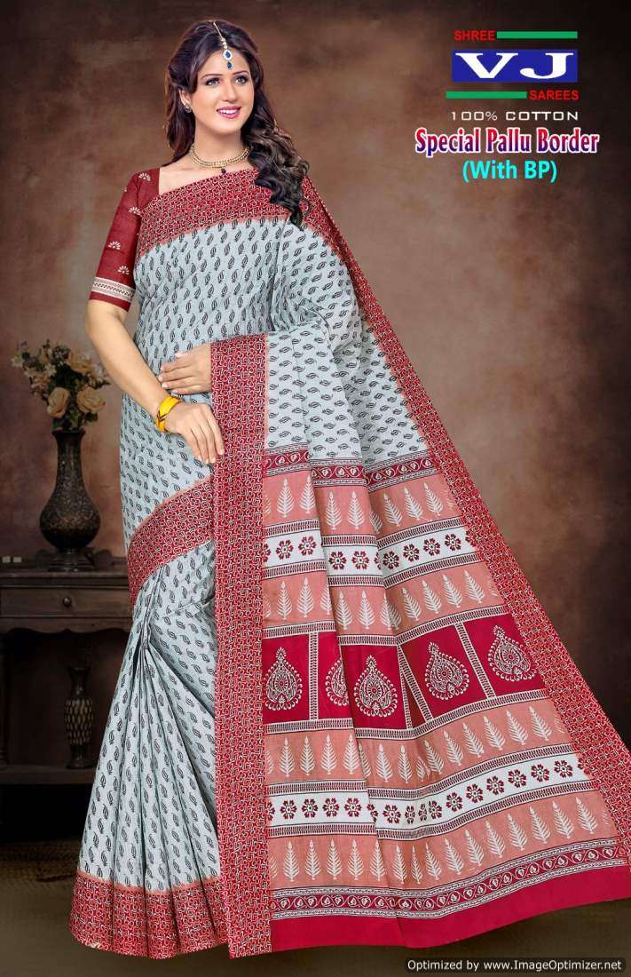 Shree VJ Special Pallu Border – Cotton Sarees - Wholesale Catalog