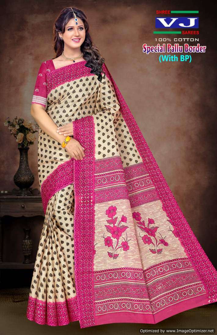 Shree VJ Special Pallu Border – Cotton Sarees - Wholesale Catalog