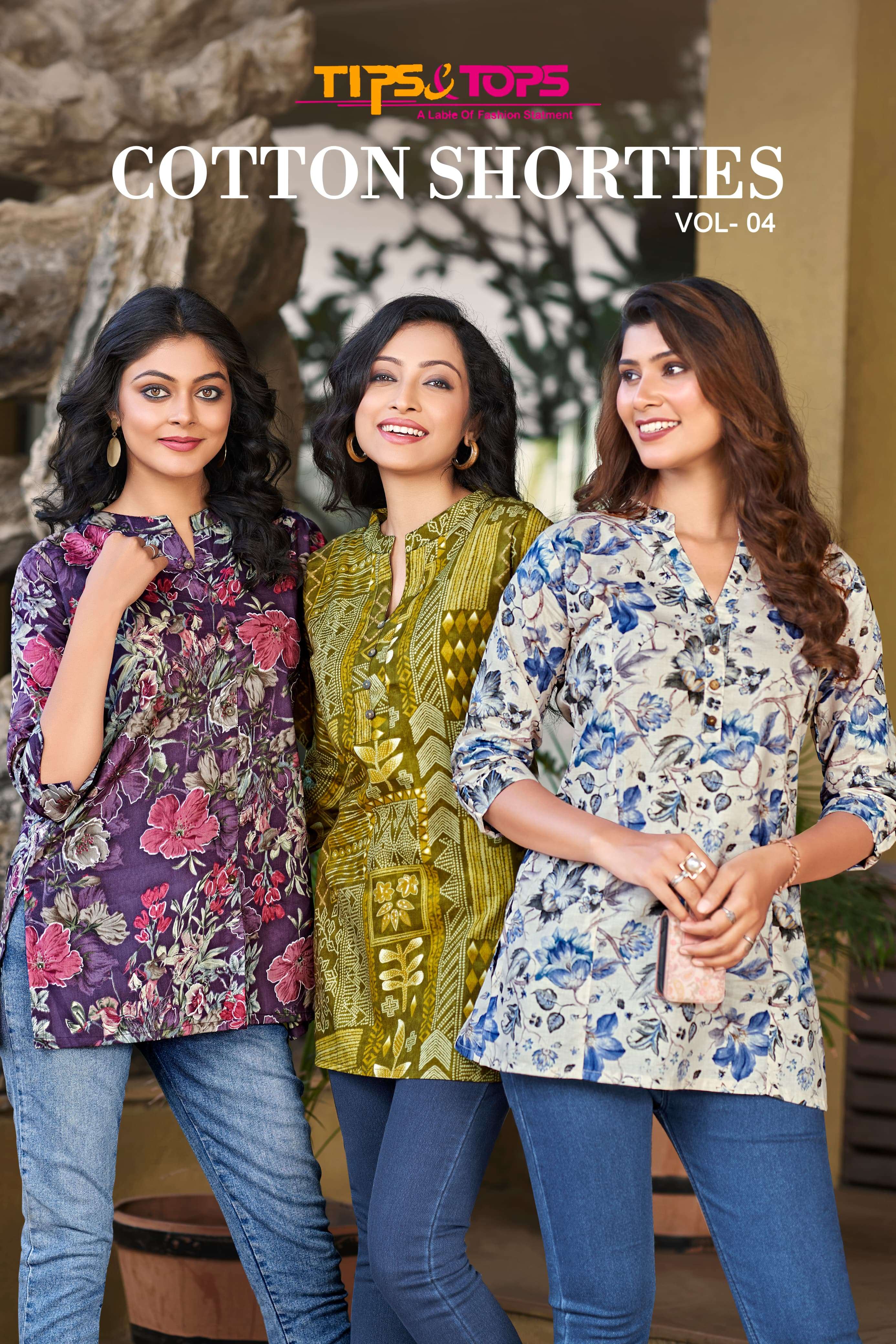 TIPS & TOPS COTTON SHORTIES Vol 04 Kurti Wholesale catalog