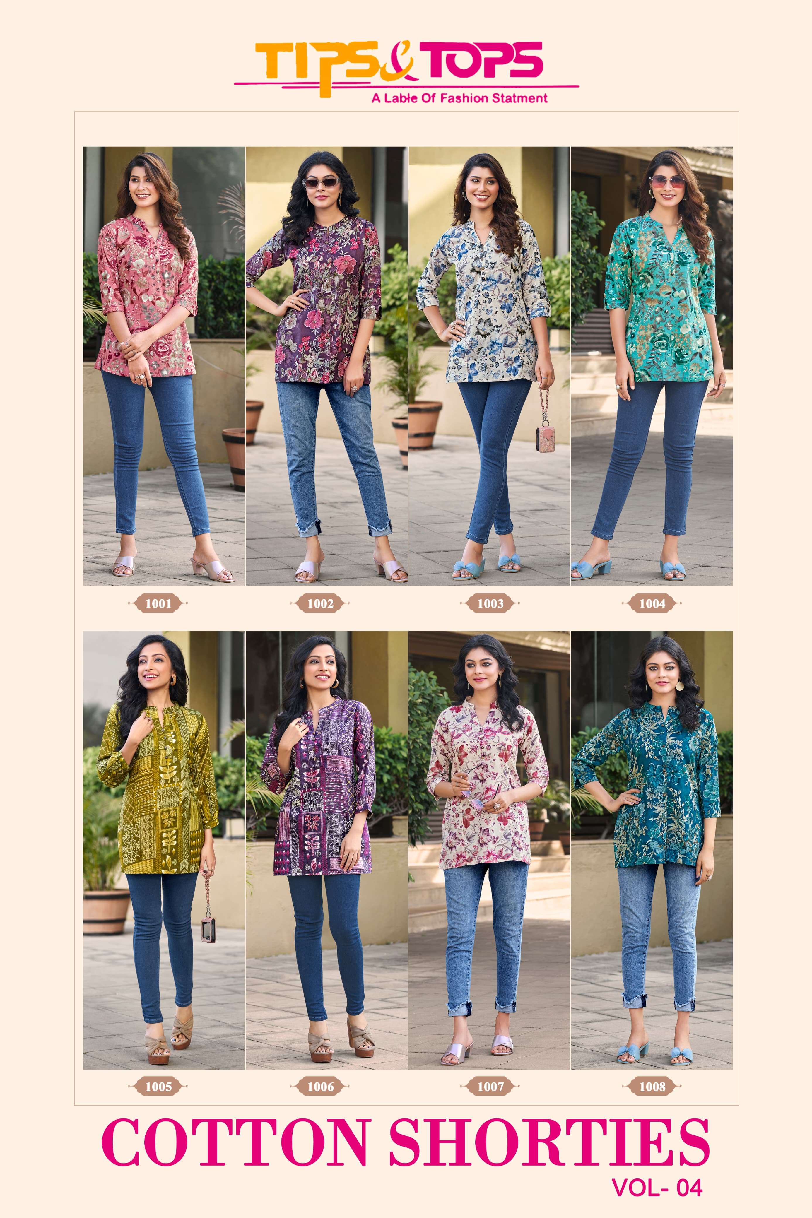 TIPS & TOPS COTTON SHORTIES Vol 04 Kurti Wholesale catalog