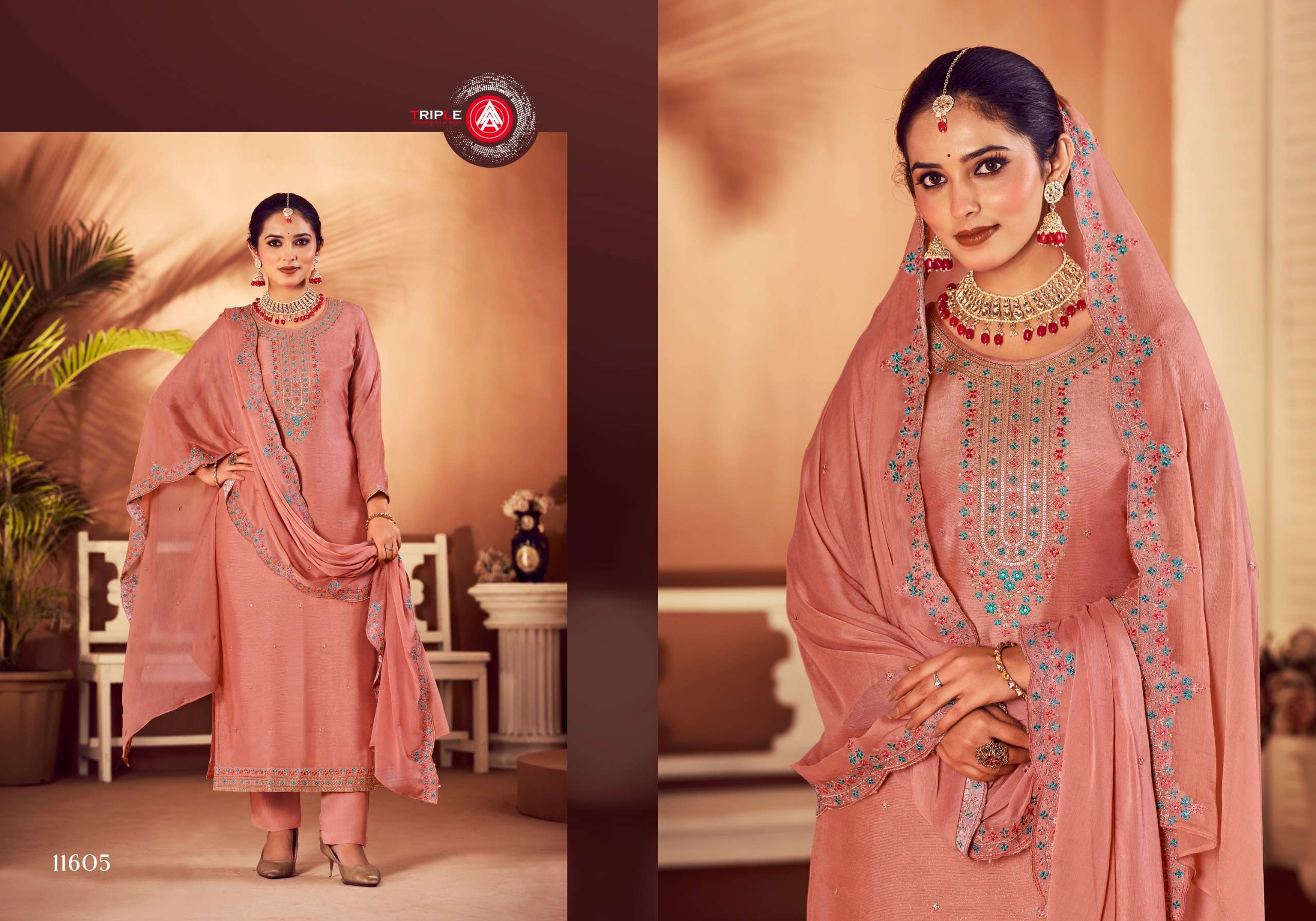 Triple Aaa Taani Muslin Designer Salwar Kameez Wholesale catalog