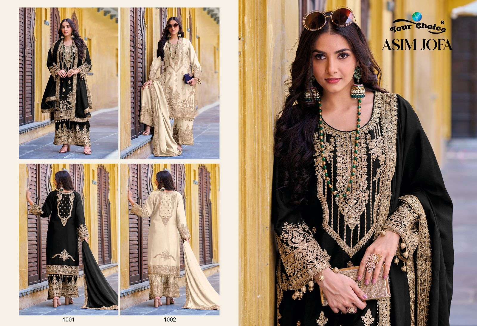 Your Choice Asim Jofa Chinon Designer Salwar Suits Wholesale catalog