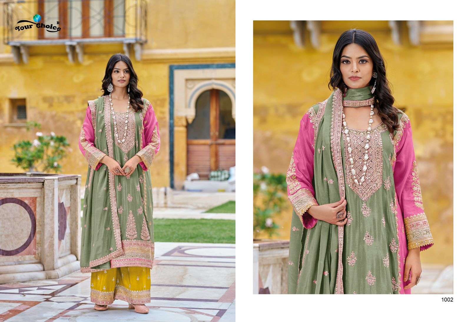Your Choice Galaxy 3 Chinon Designer Salwar Suits Wholesale catalog