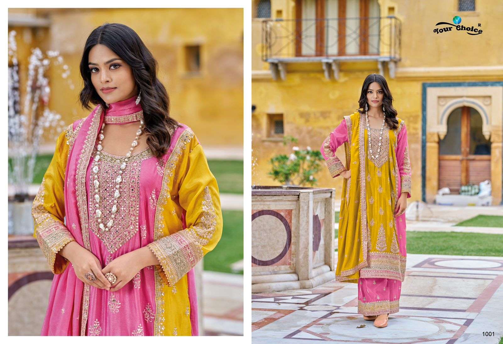 Your Choice Galaxy 3 Chinon Designer Salwar Suits Wholesale catalog