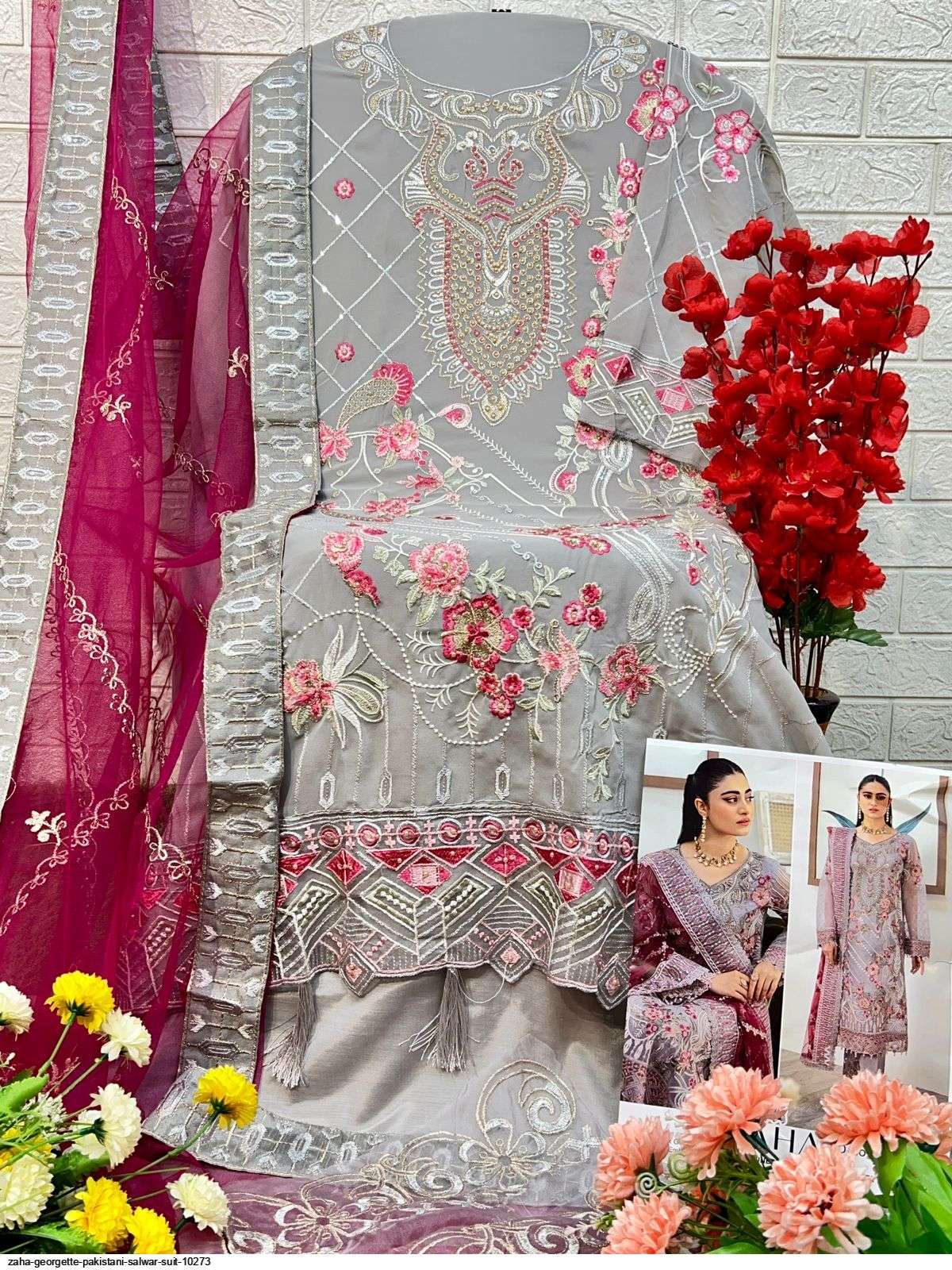 Zaha 10273 Georgette Salwar Kameez Wholesale catalog