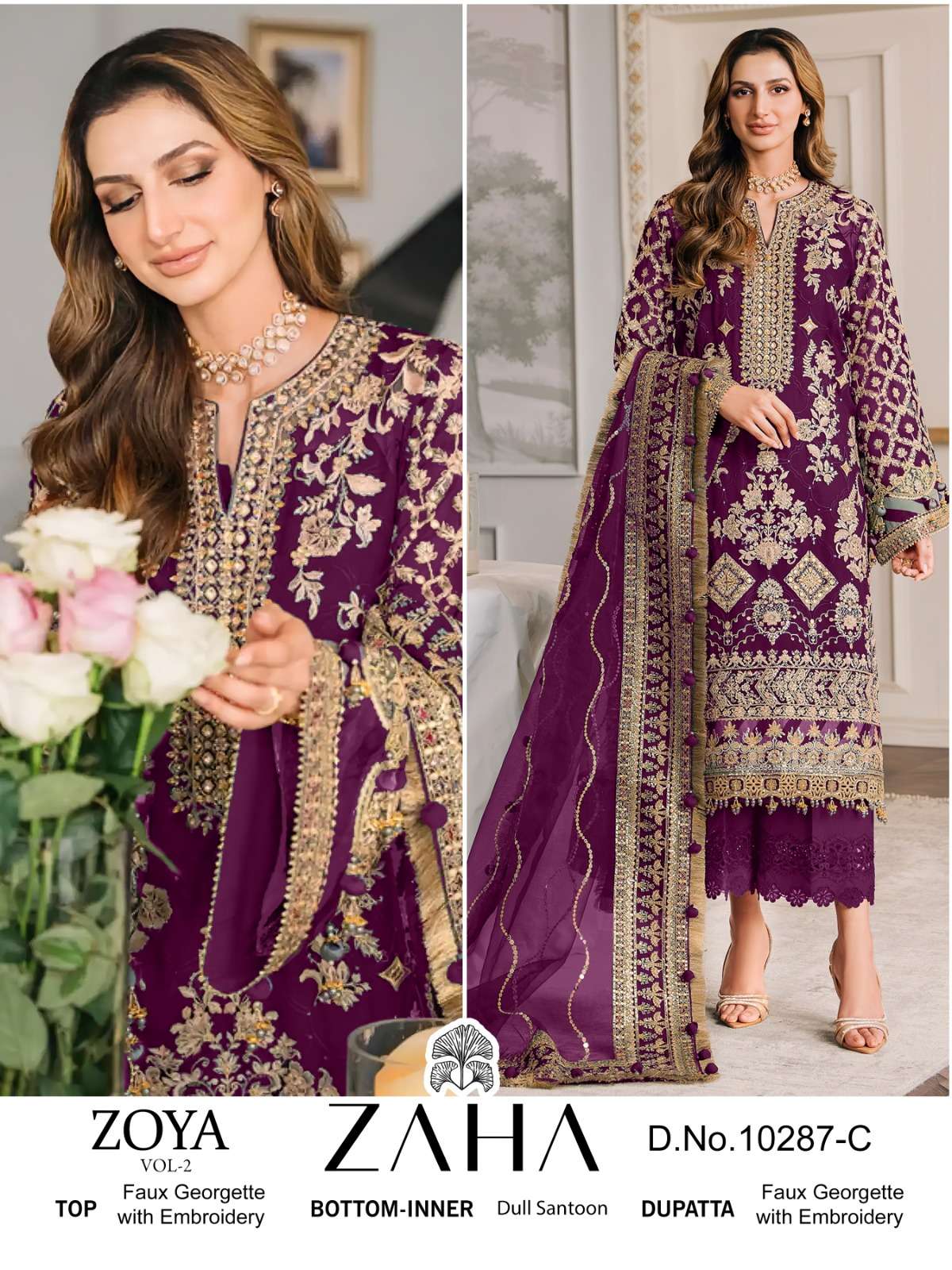 Zaha Zoya Vol 2 Georgette Salwar Kameez Wholesale catalog