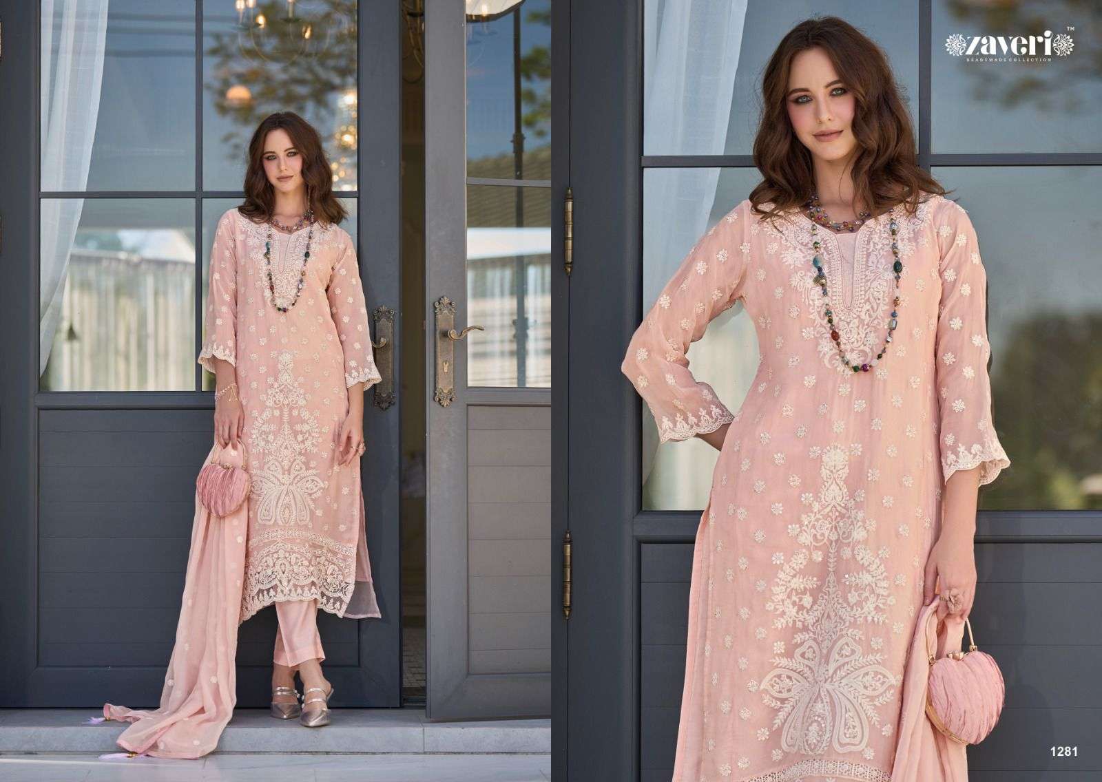 Zaveri Femina Vol 2 Organza Designer Dress Materials Wholesale catalog