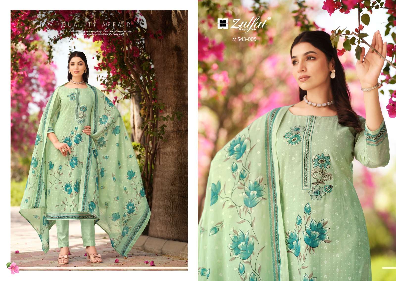 Zulfat Florence 543 Cotton Printed Dress Material Wholesale catalog