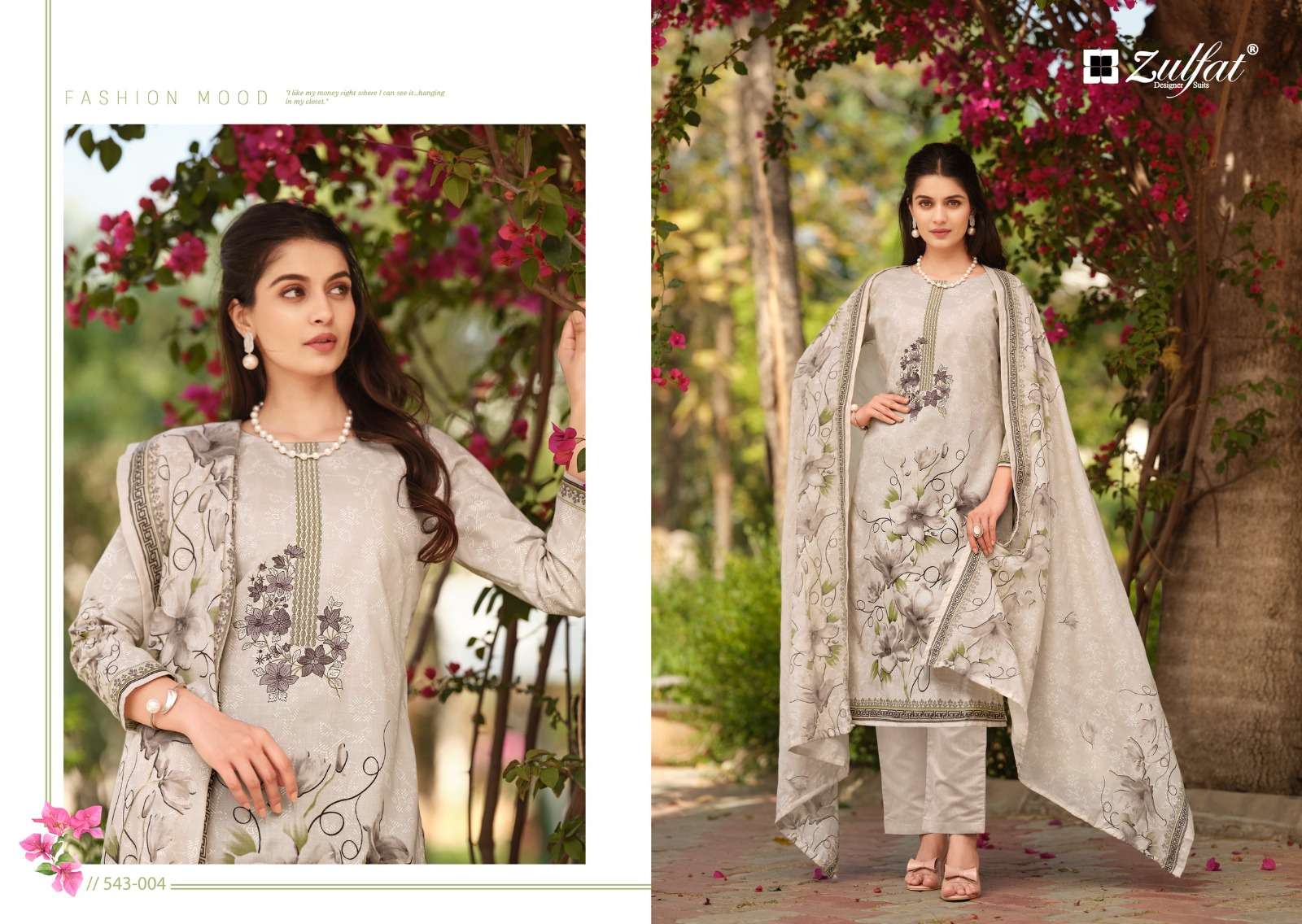 Zulfat Florence 543 Cotton Printed Dress Material Wholesale catalog