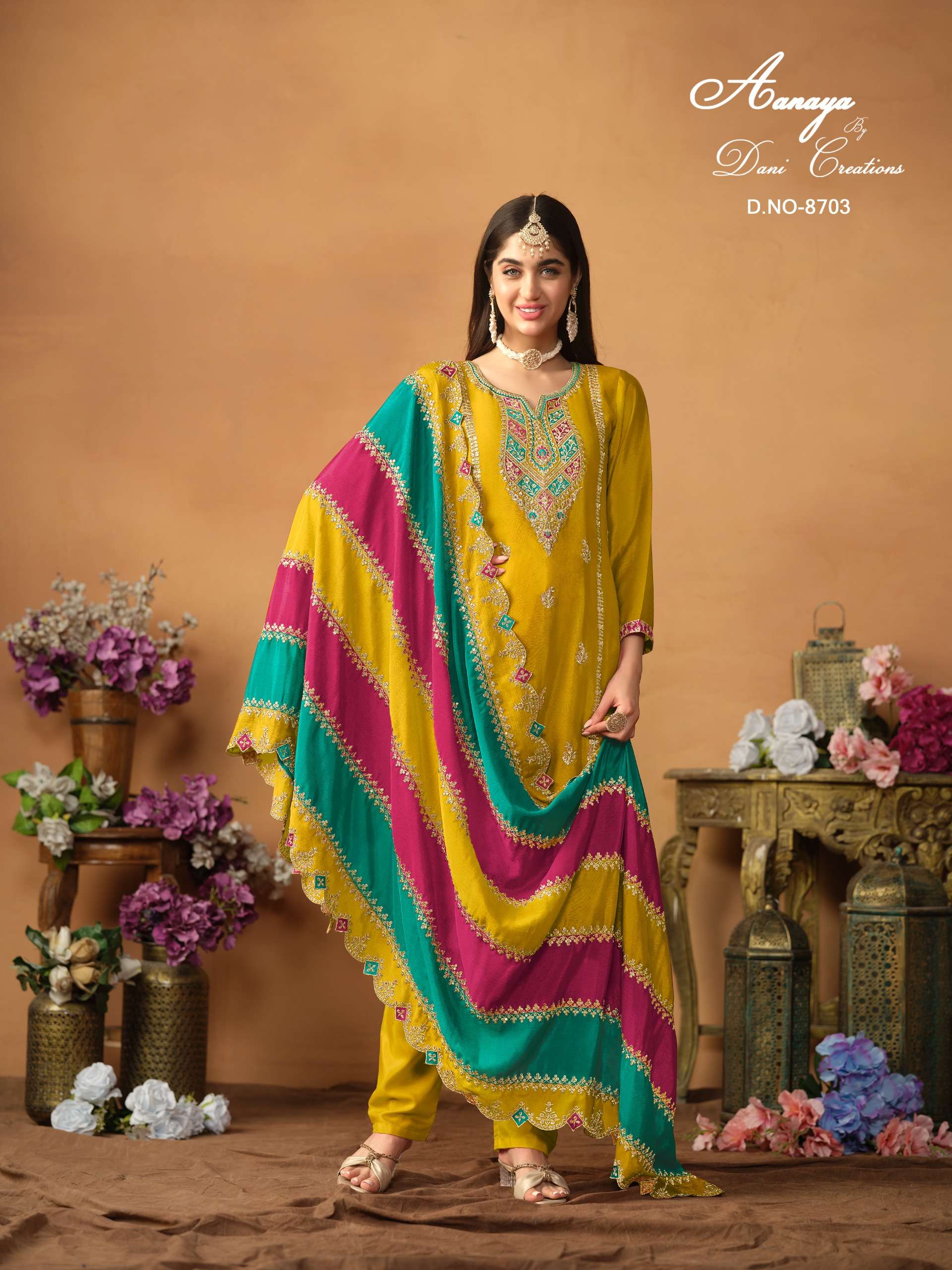 Aanaya Vol 187 Chinon Silk Designer Salwar Suit Wholesale catalog