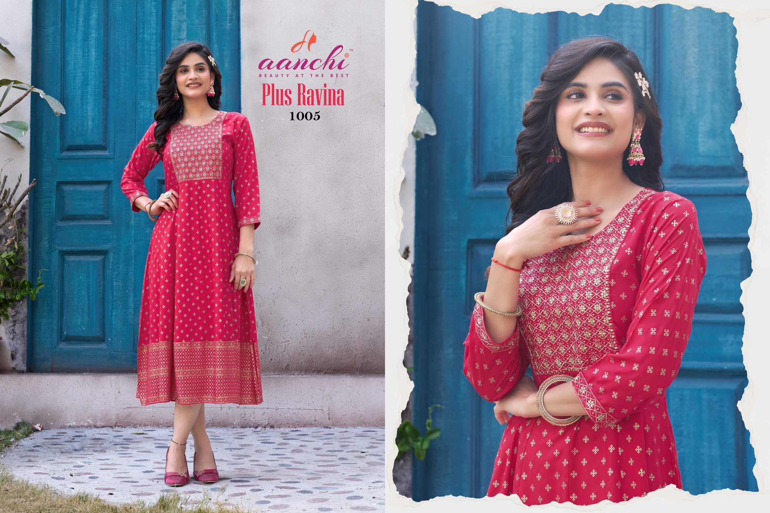 Aanchi PLUS RAVINA Kurti Wholesale catalog
