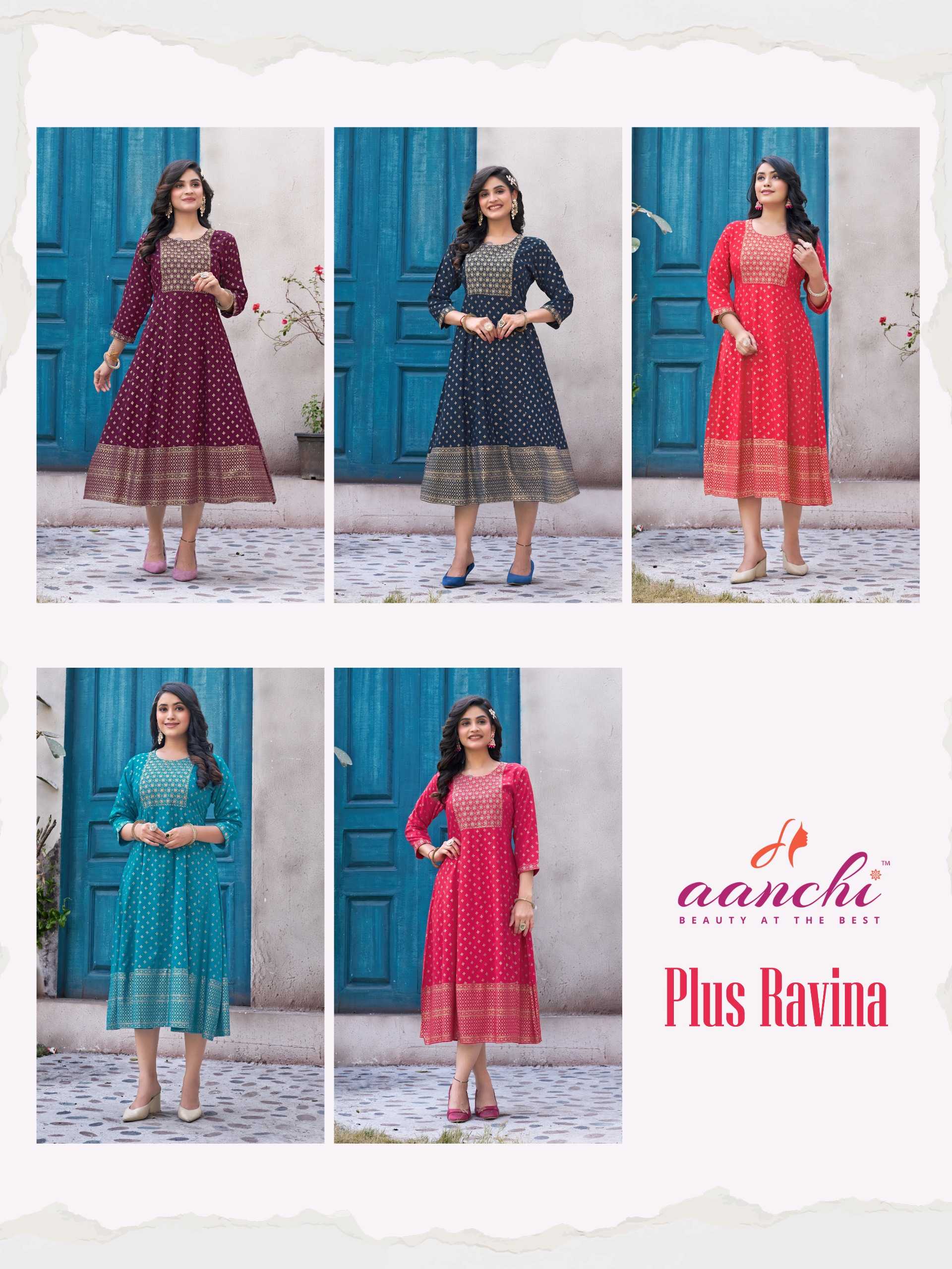 Aanchi PLUS RAVINA Kurti Wholesale catalog