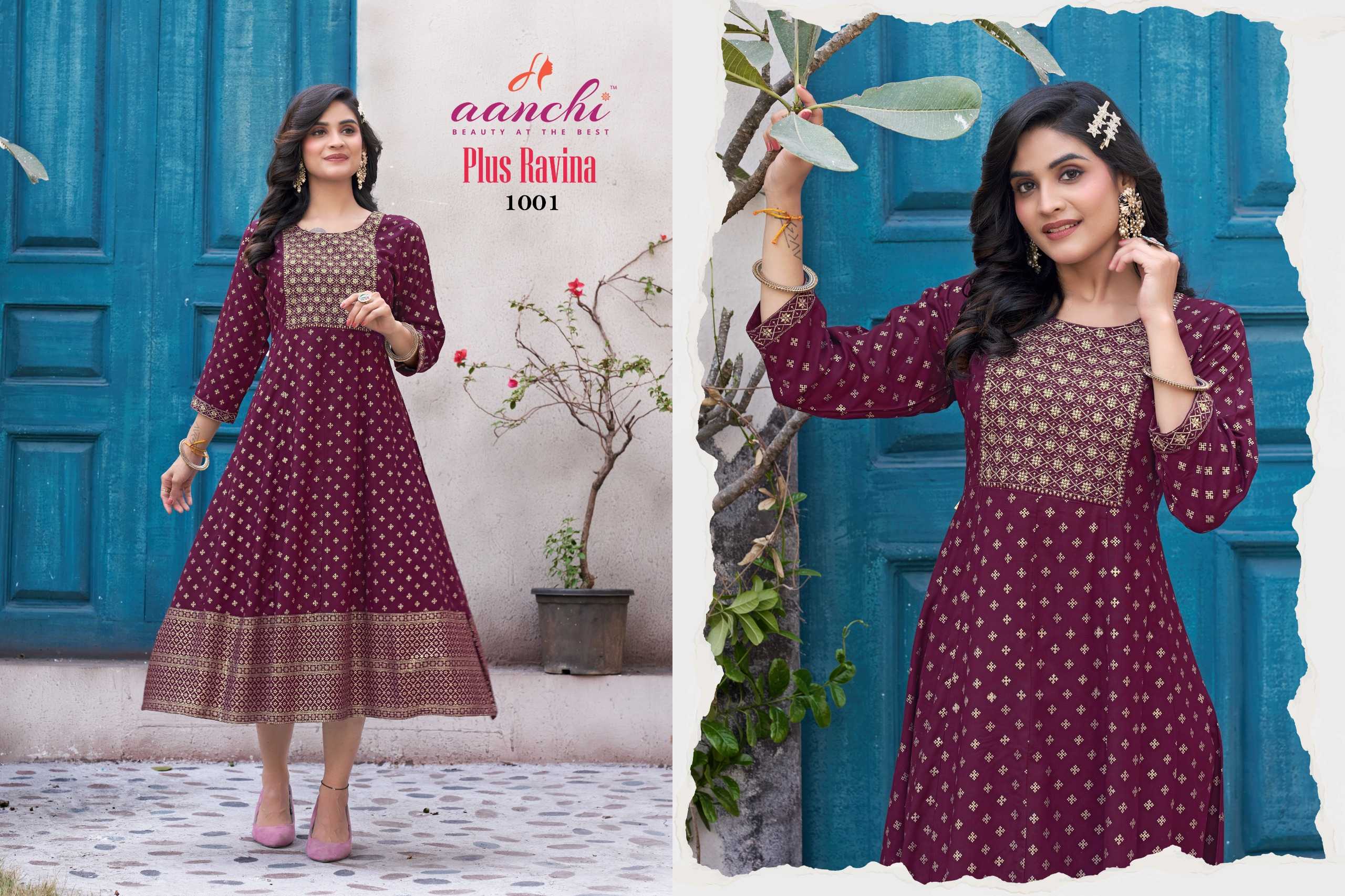 Aanchi PLUS RAVINA Kurti Wholesale catalog