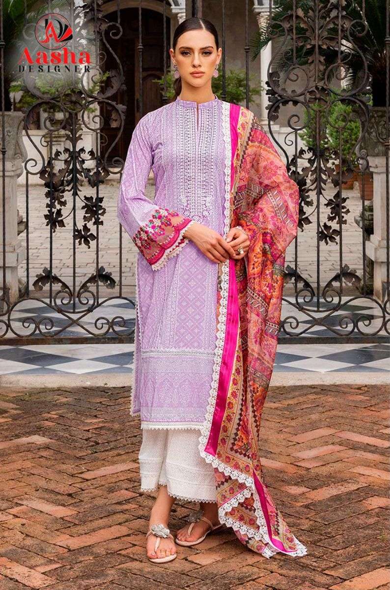 Aasha 1052 A To C Chiffon Dupatta Salwar Kameez Wholesale catalog