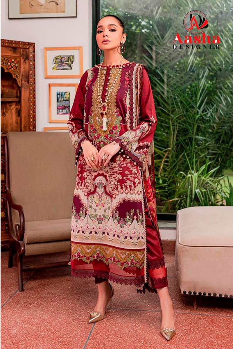 Aasha Needle Wonder Vol 8 Cotton Dupatta Pakistani Suits Wholesale catalog