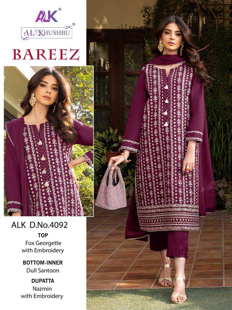Alk Khushbu Bareez Vol 1 Georgette Pakistani Suit Wholesale catalog