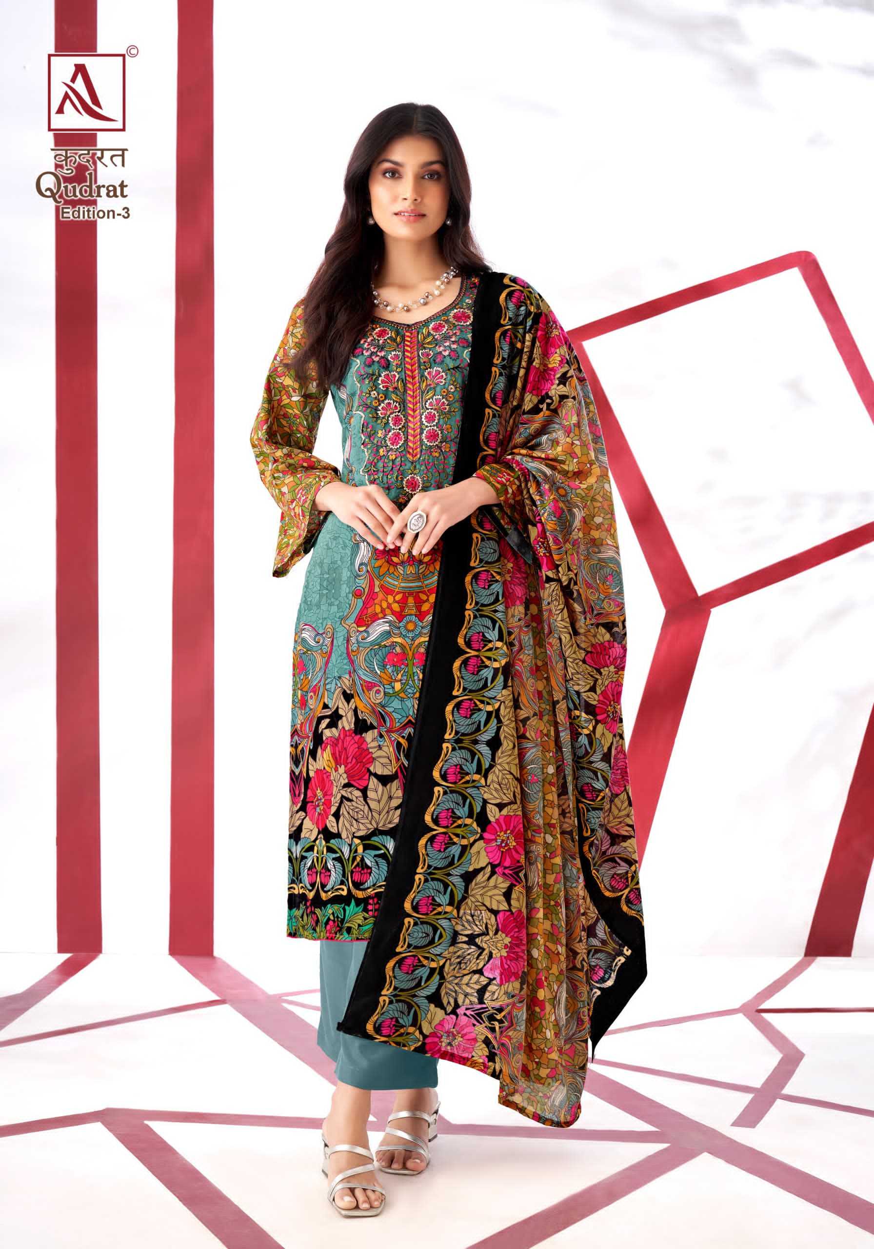 Alok Suit QUDRAT-3 Dress Materials Wholesale catalog