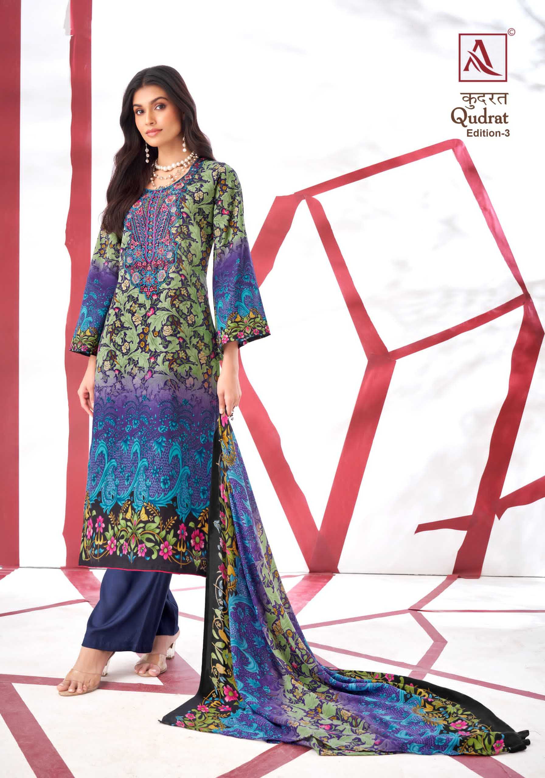 Alok Suit QUDRAT-3 Dress Materials Wholesale catalog