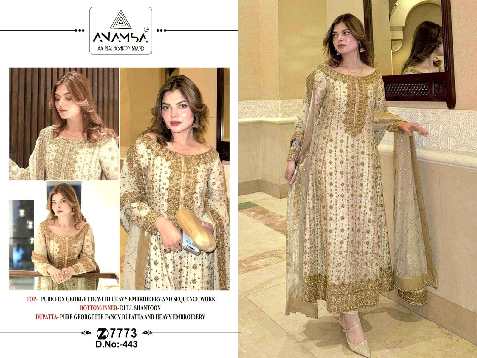 Anamsa 443 Georgette Salwar Kameez Wholesale catalog