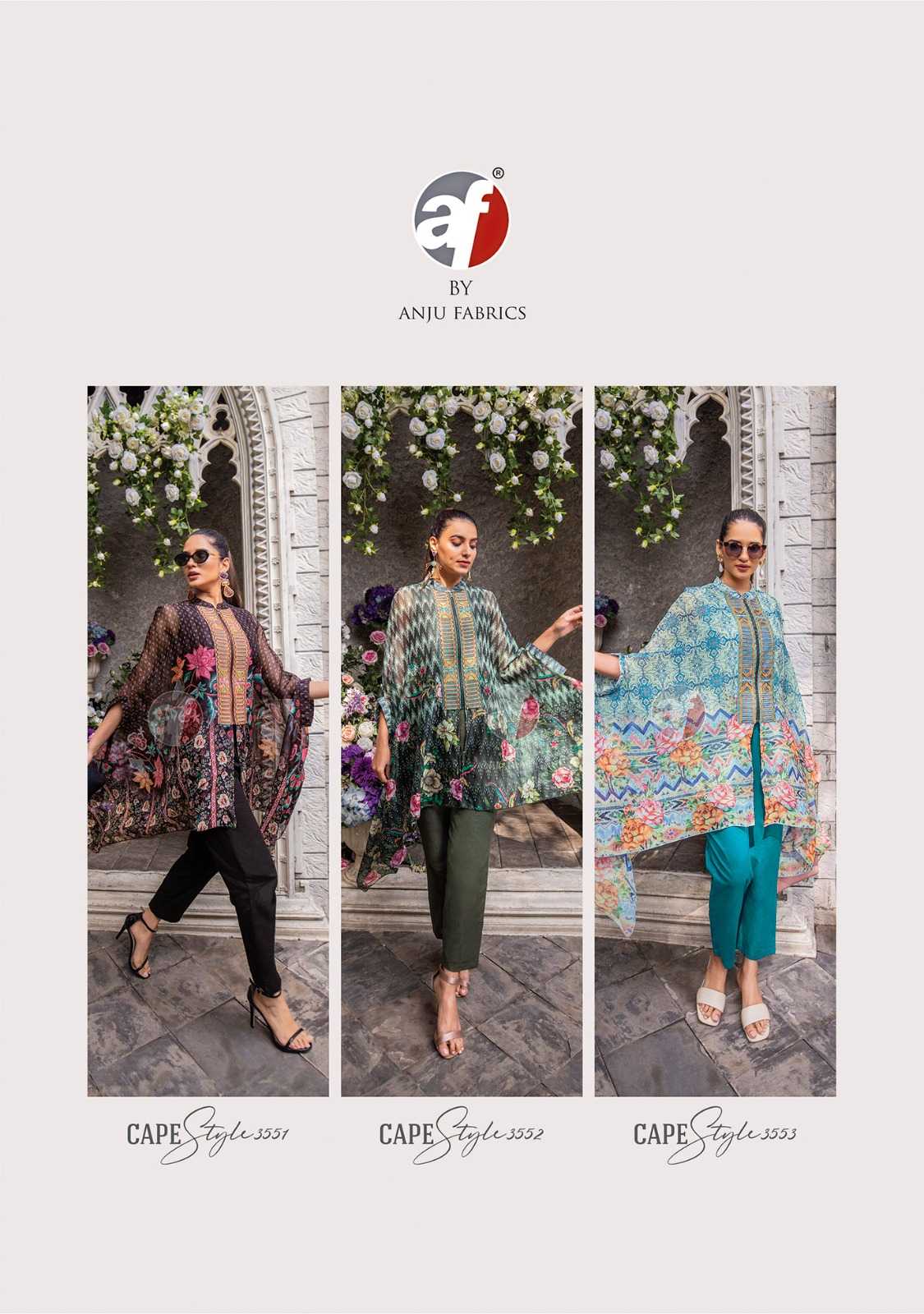 Anju Fabrics Cape Style Kurti Wholesale catalog