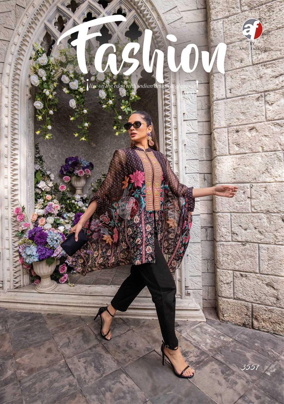 Anju Fabrics Cape Style Kurti Wholesale catalog