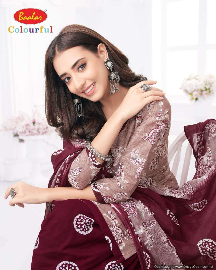 Baalar Colourful Vol 21 Cotton Printed Dress Material Wholesale catalog