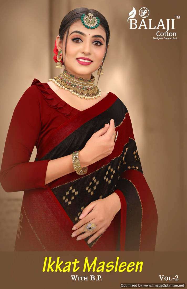 Balaji Ikkat Masleen Vol-2 – Cotton Sarees - Wholesale Catalog